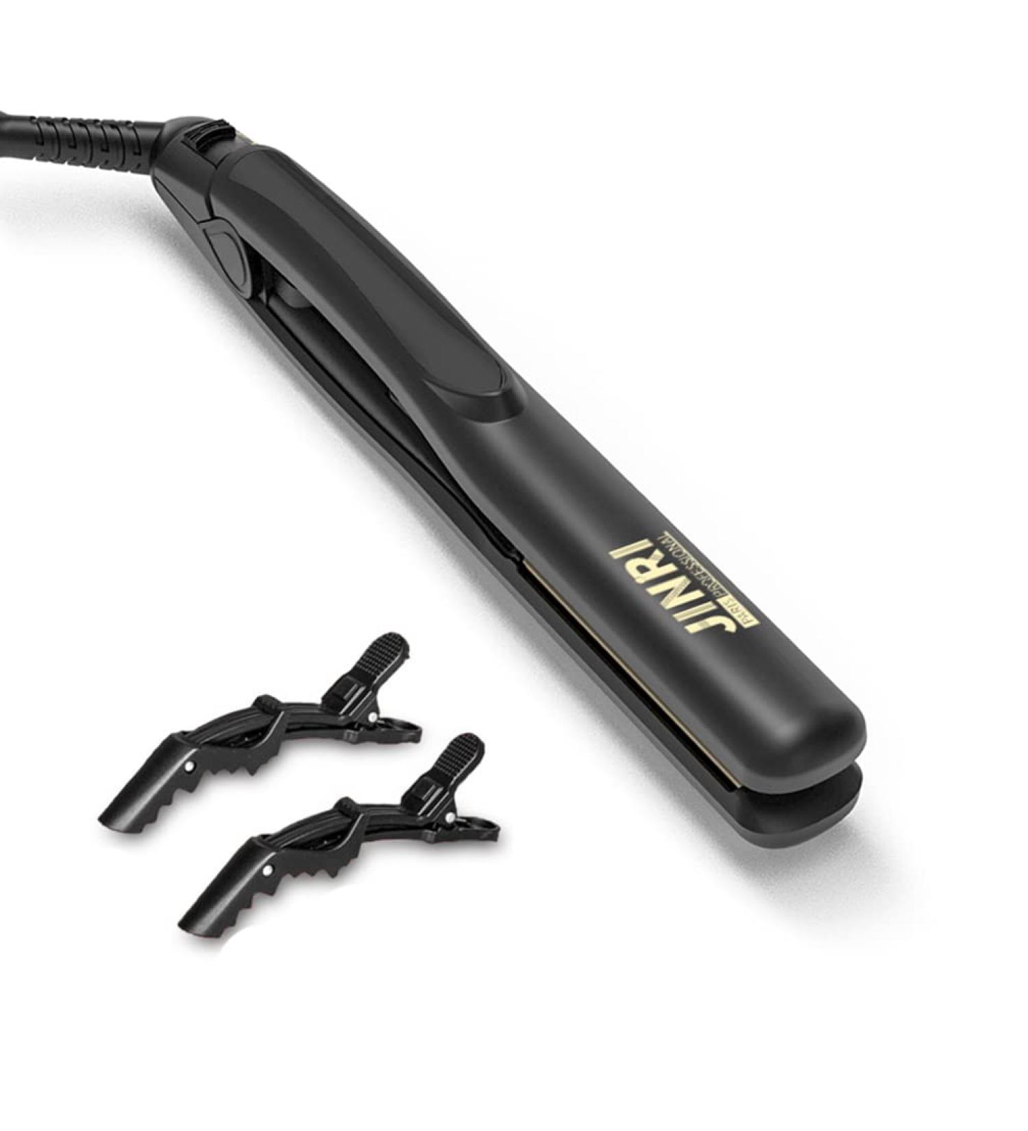 Jinri Hair Straightener with Titanium Plates - 0.8 Inch Flat Iron Travel Size Dual Voltage - Black - Buy Online on GoSupps.com