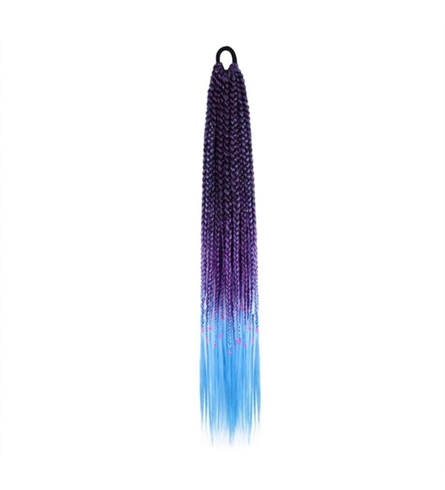 Fake Hair Bun 24 Inch Braided Ponytail Multicolor Braid Extensions Rainbow Braided Hair Extensions Synthetic Wigs with Elastic Bands Hair Accessories (Color : #99 Size : 24inch) 24inch #99 - Buy Online on GoSupps.com