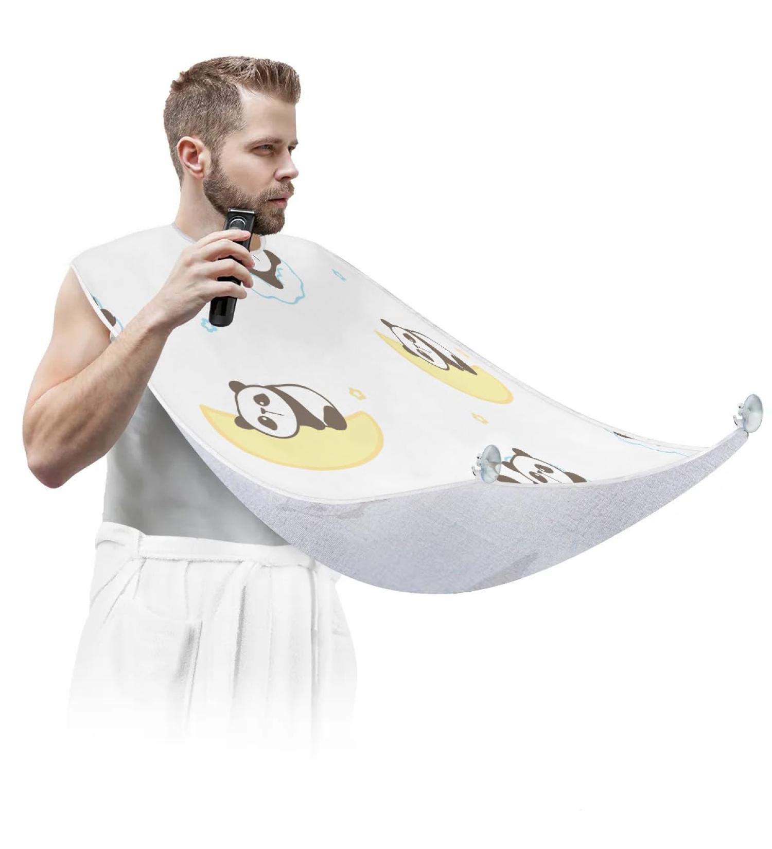 Cartoon Panda Beard Bib Apron - Waterproof Hair Catcher for Men | Perfect Grooming Gift - Buy Online on GoSupps.com