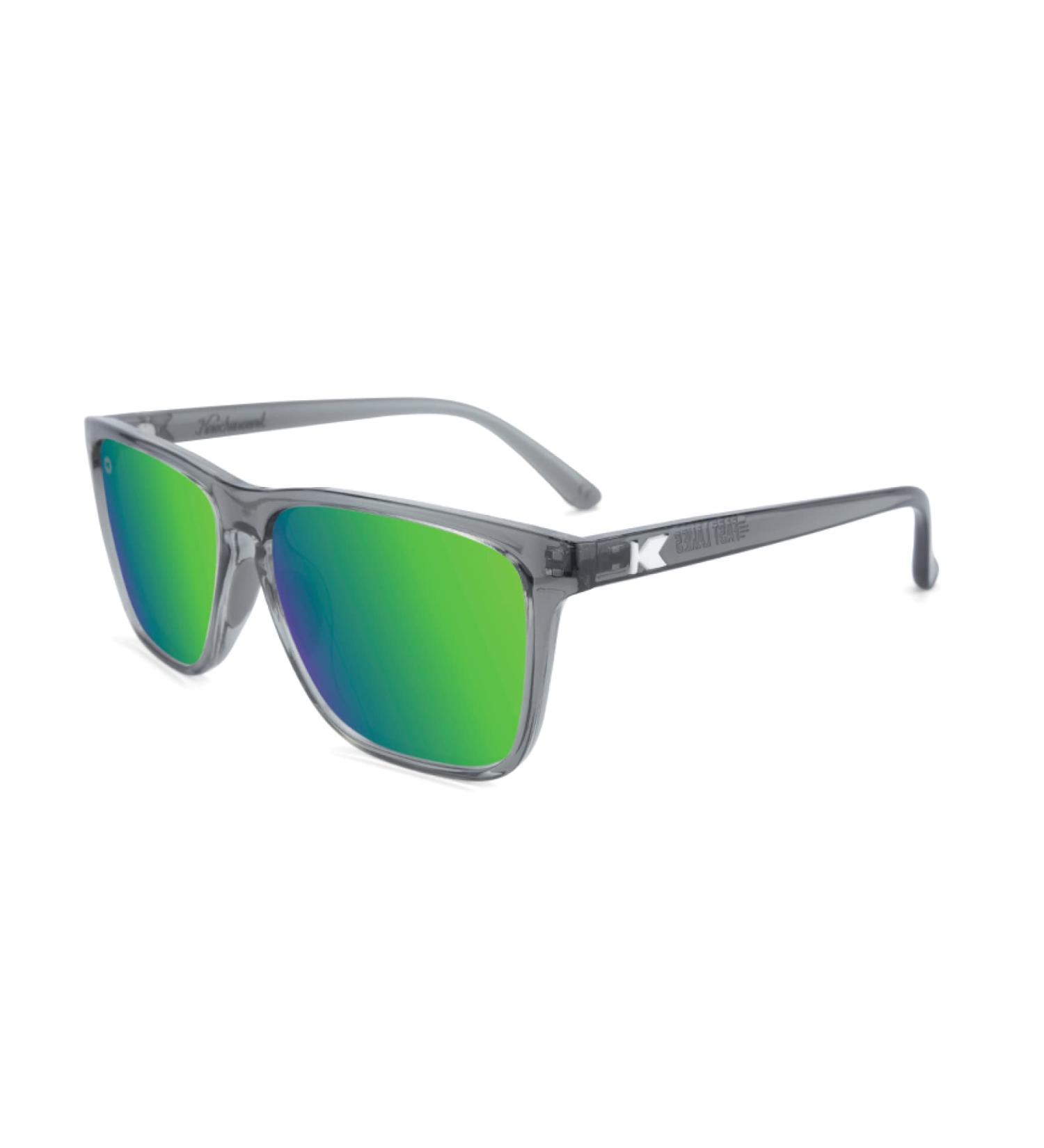 Knockaround Fast Lanes Sport Polarized Running Sunglasses - Clear Grey/Green - UV400 Protection - Buy Online on GoSupps.com