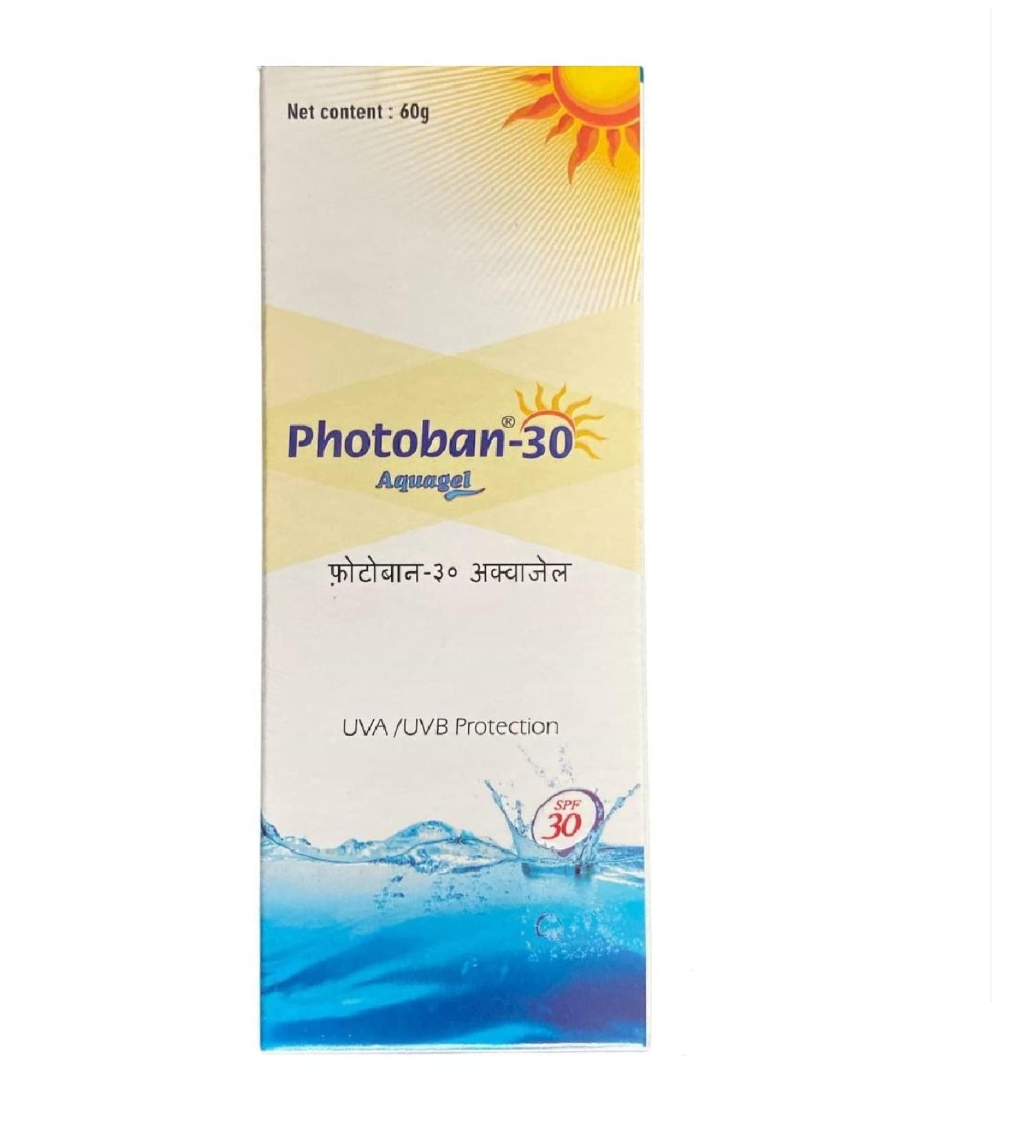 Photoban-30 Aquagel Sun Care - UVA/UVB Protection for Pimple Scars | 30 gm - International Shipping Available - Buy Online on GoSupps.com