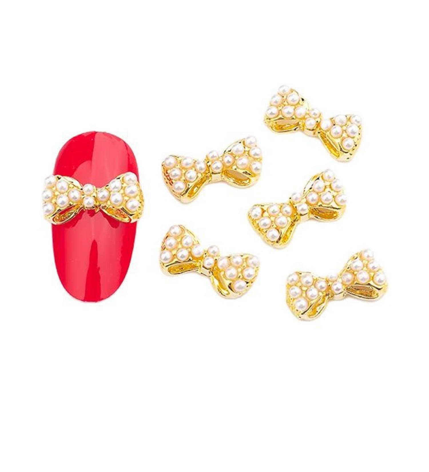 10pcs 3D Nail Art Crystal Rhinestone Bow Big Gems Charms for Nail Art Decoration Jewelry Sparkle Craft DIY Beads (#3035 10pcs)