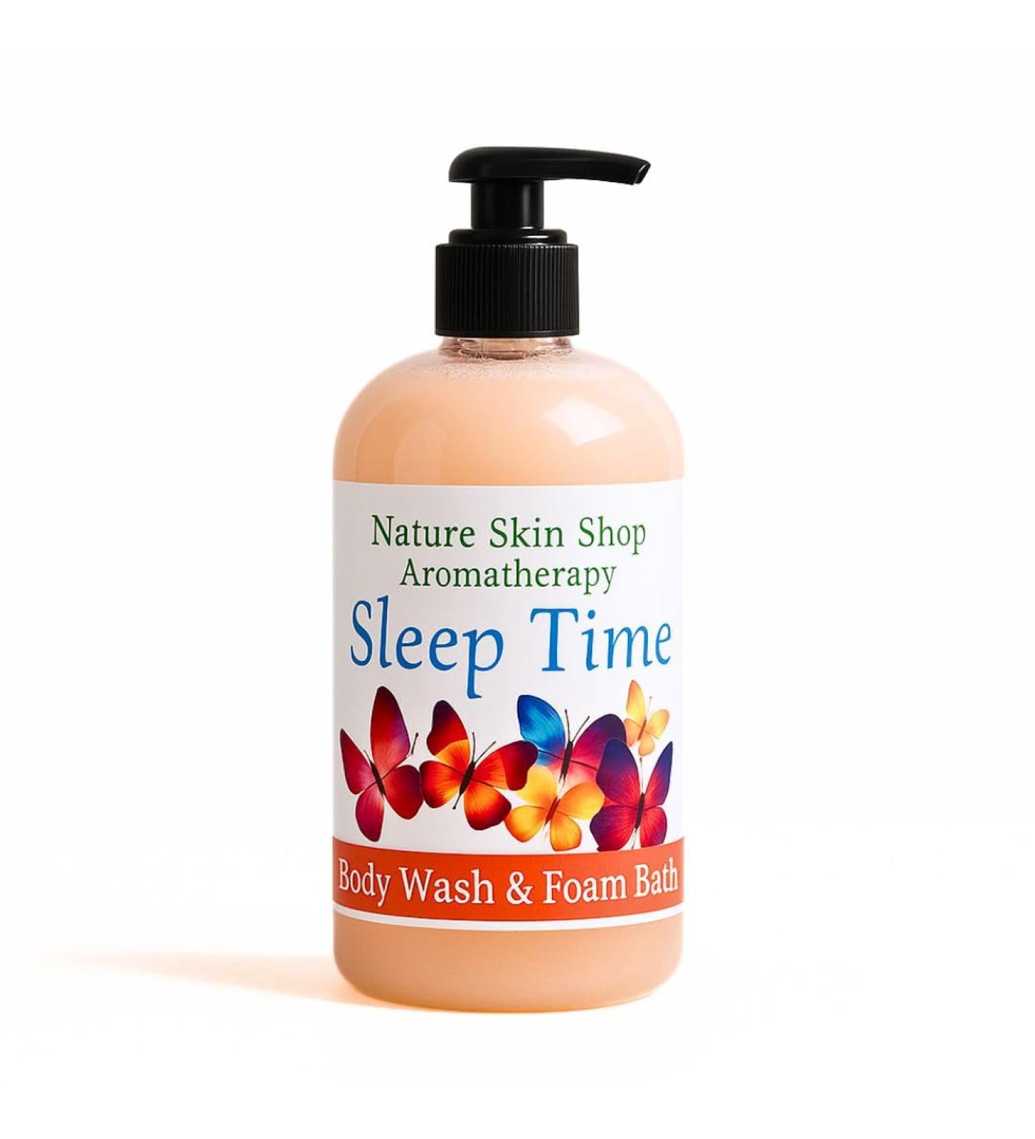 Nature Skin Shop Sleep Time Shower Gel - 16.5 Sixteen Ounces - Calming Aromatherapy Body Wash with Lavender & Chamomile for a Relaxing Bedtime Ritual - Sulfate-Free - Buy Online on GoSupps.com