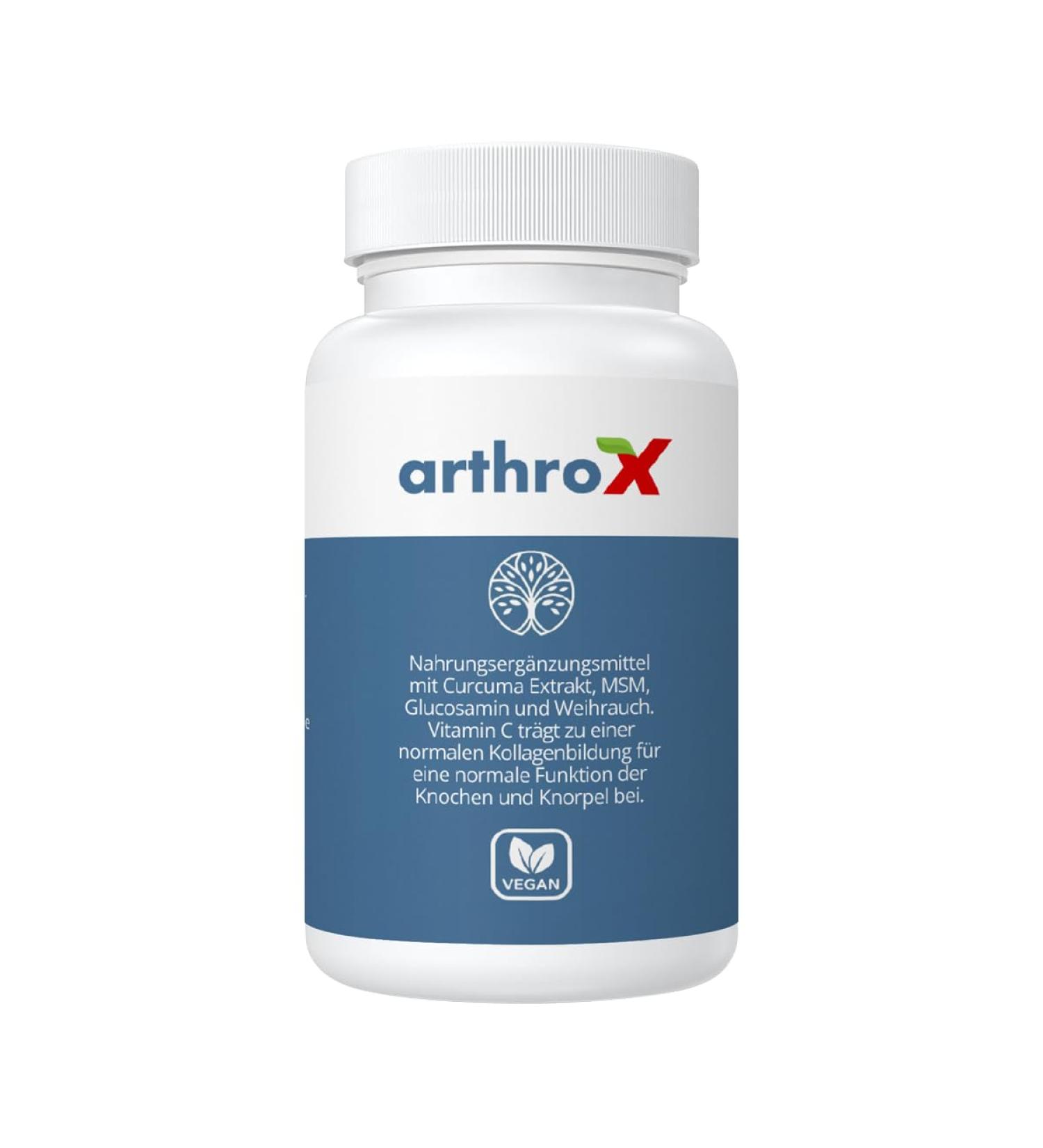 ARTHROX Premium capsules purely plant-based vegan - capsule with high doses of turmeric extract piperine and frankincense