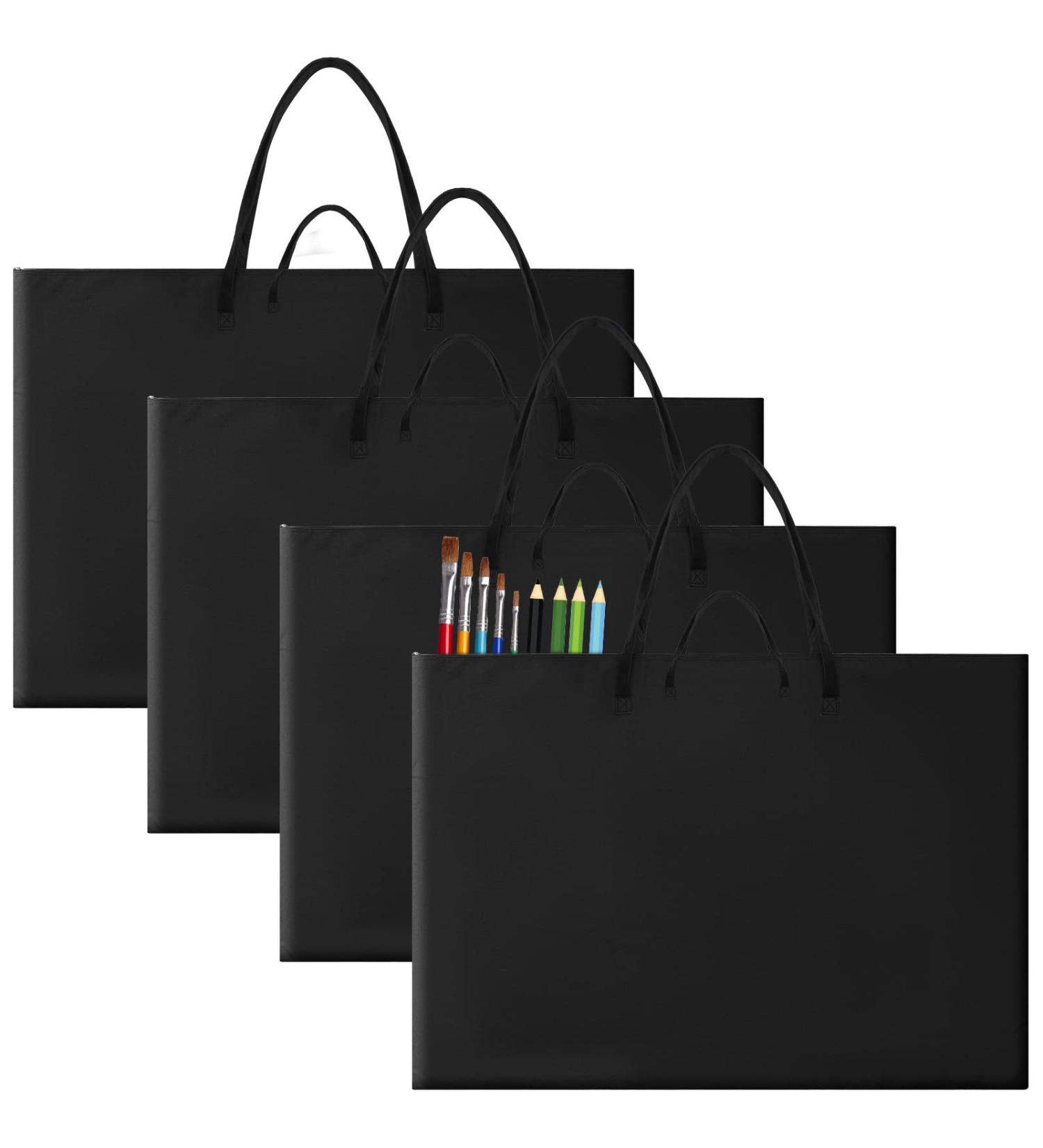 4 Pcs Light 25 x 37 Art Portfolio Bag Set - Black Case with Shoulder Strap, Poster Storage for Artwork & Sketching - Buy Online on GoSupps.com