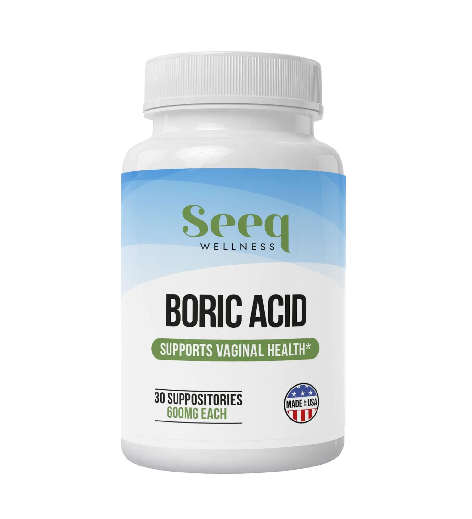 Seeq Wellness Boric Acid Vaginal Suppositories - USA Made - 30 Count - Buy Online on GoSupps.com