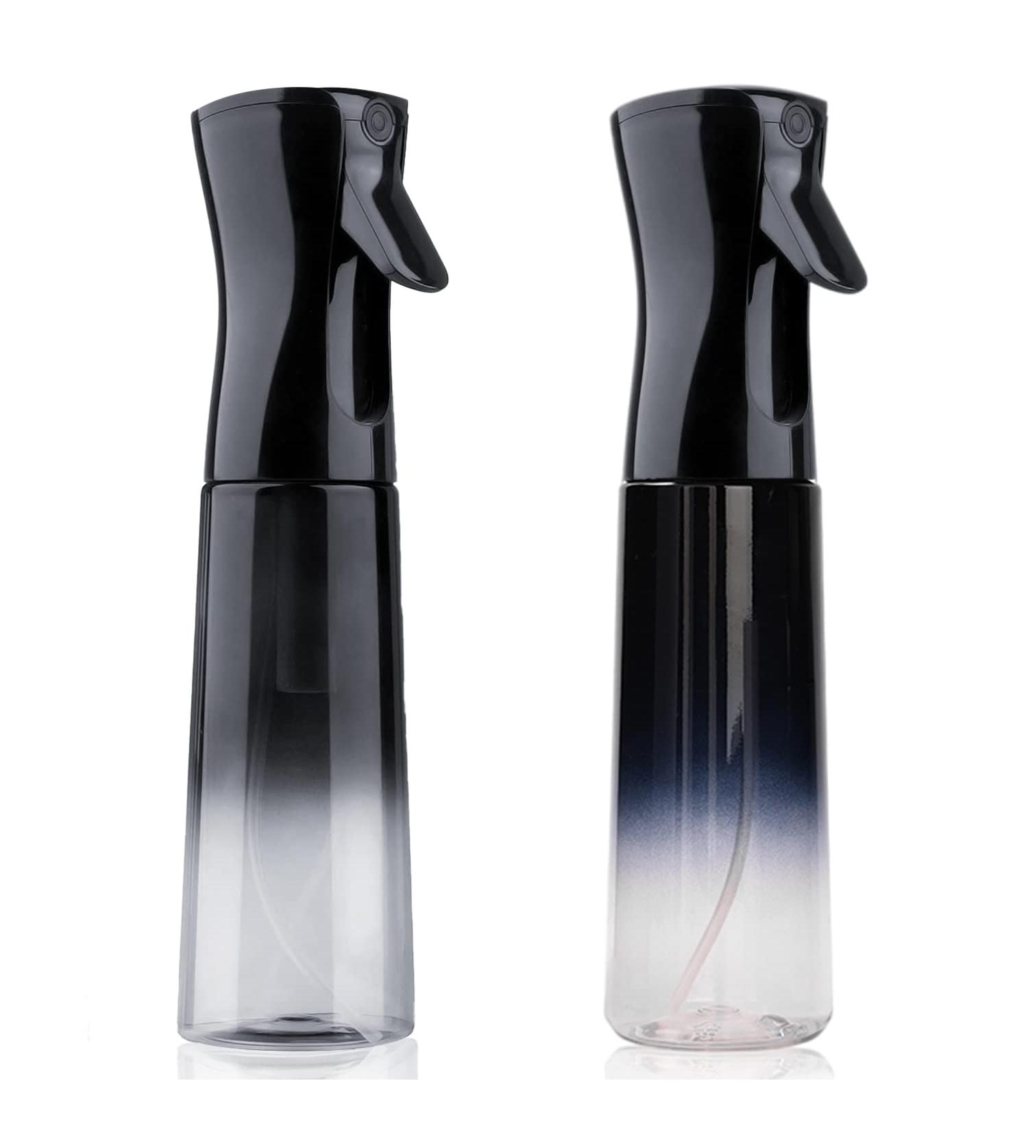 Golden Cow Ultra Fine Mist Spray Bottle 10oz - Reusable Plastic Sprayer for Hairstyling, Cleaning, Plants, Skin Care - Gradient Blue-Black/Gradient Black - Buy Online on GoSupps.com
