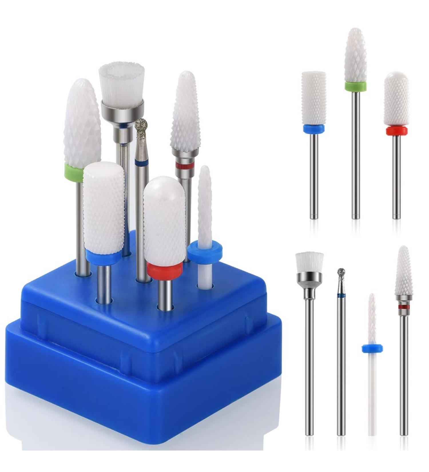 Bulex 7pcs Nail Drill Bits for Acrylic Nails - Professional Ceramic Bit Set for Manicure & Nail Polishing - Buy Online on GoSupps.com