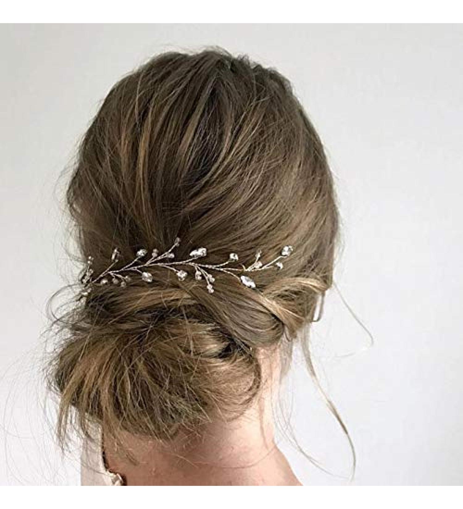 JAKAWIN Crystal Wedding Hair Vine - Bridal Rhinestone Headpiece for Women - Silver Hair Accessories - Buy Online on GoSupps.com