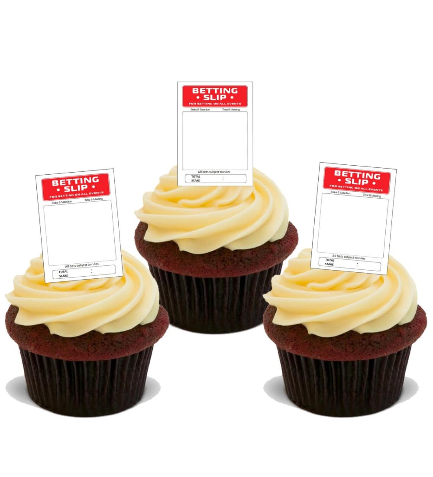 30 BOOKIES BETTING SLIPS PREMIUM EDIBLE STAND UP RICE WAFER CAKE TOPPERS BET D1