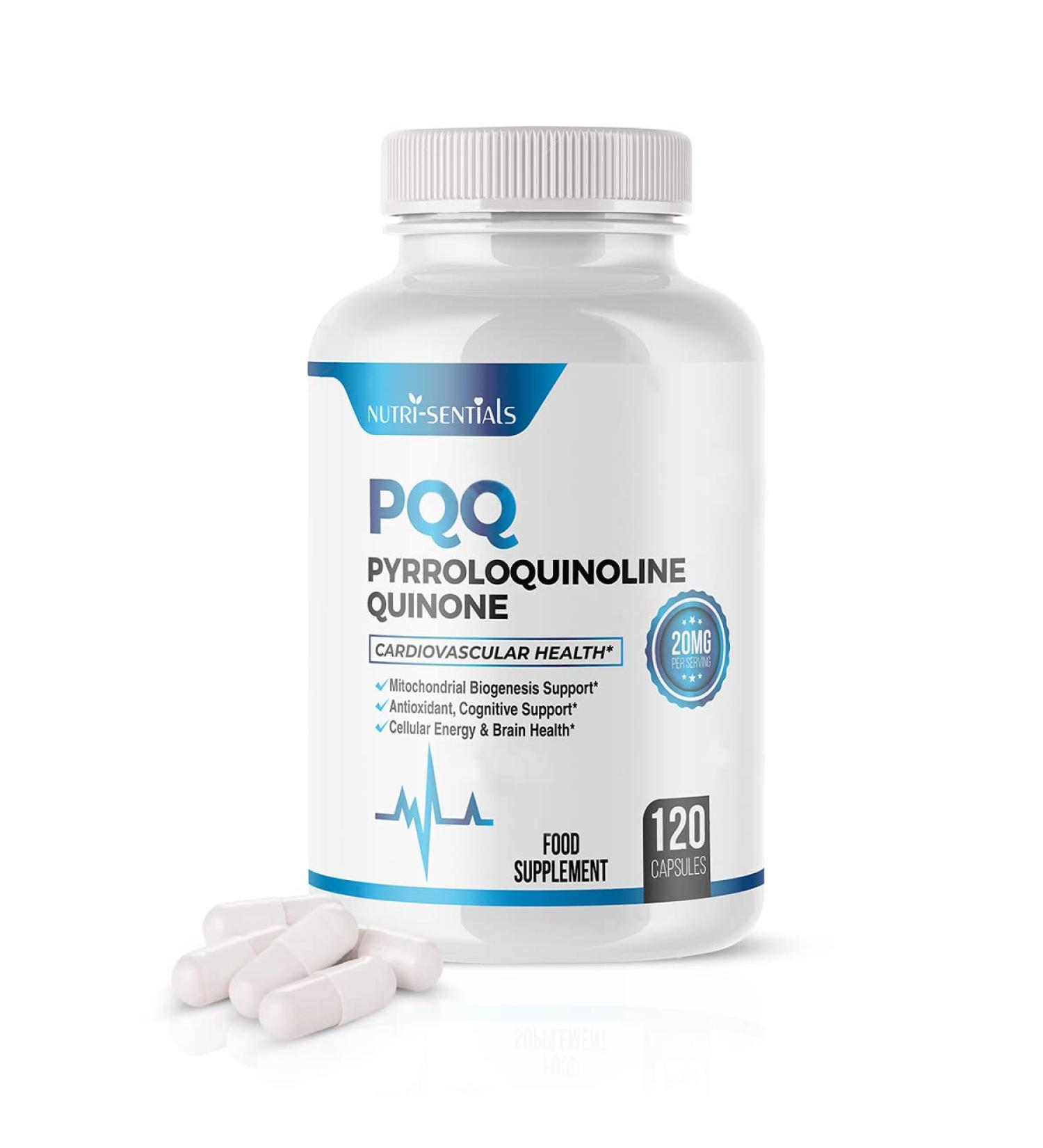 PQQ Max 20mg 120 Capsules - Natural Energy Booster | Promotes Mitochondrial Biogenesis | Plant Extract Supplement - Buy Online on GoSupps.com