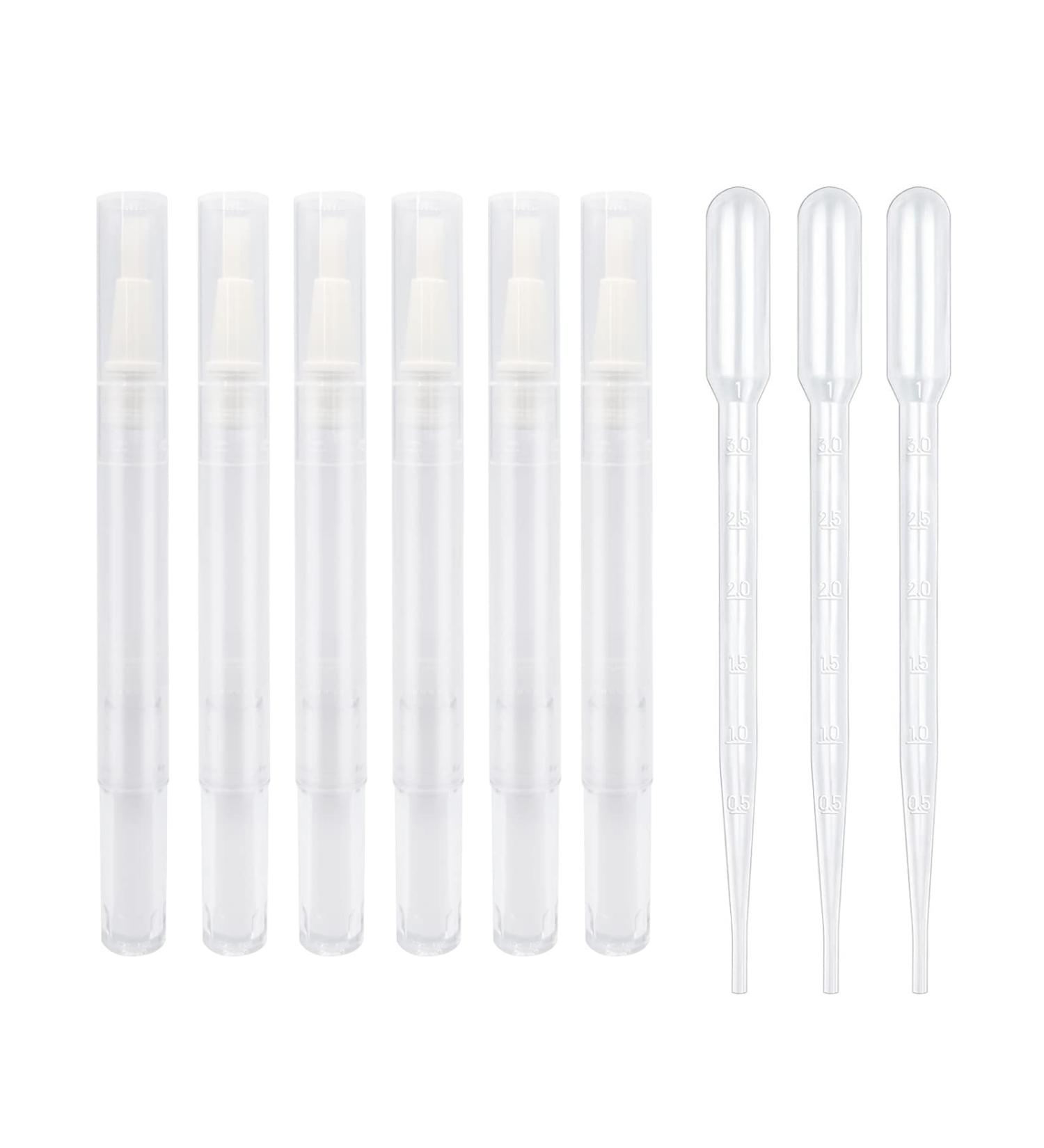 6pcs 3ml Empty Cuticle Oil Pens | Twist Pens with Brush Tip | Nail Oil & Lip Gloss Applicators | DIY Cosmetic Containers - Buy Online on GoSupps.com