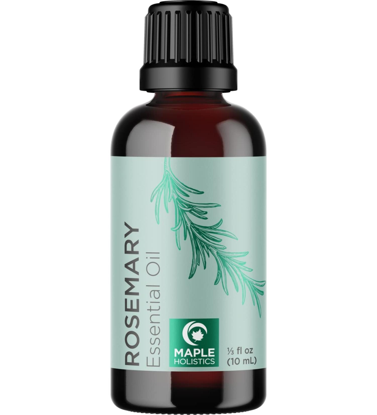 Pure Rosemary Essential Oil for Aromatherapy - 0.33 Fl Oz - Hair, Skin, Nails - Cleansing & Enhancing Oil for Diffusers - Dry Scalp Treatment and Shine Boost - Buy Online on GoSupps.com