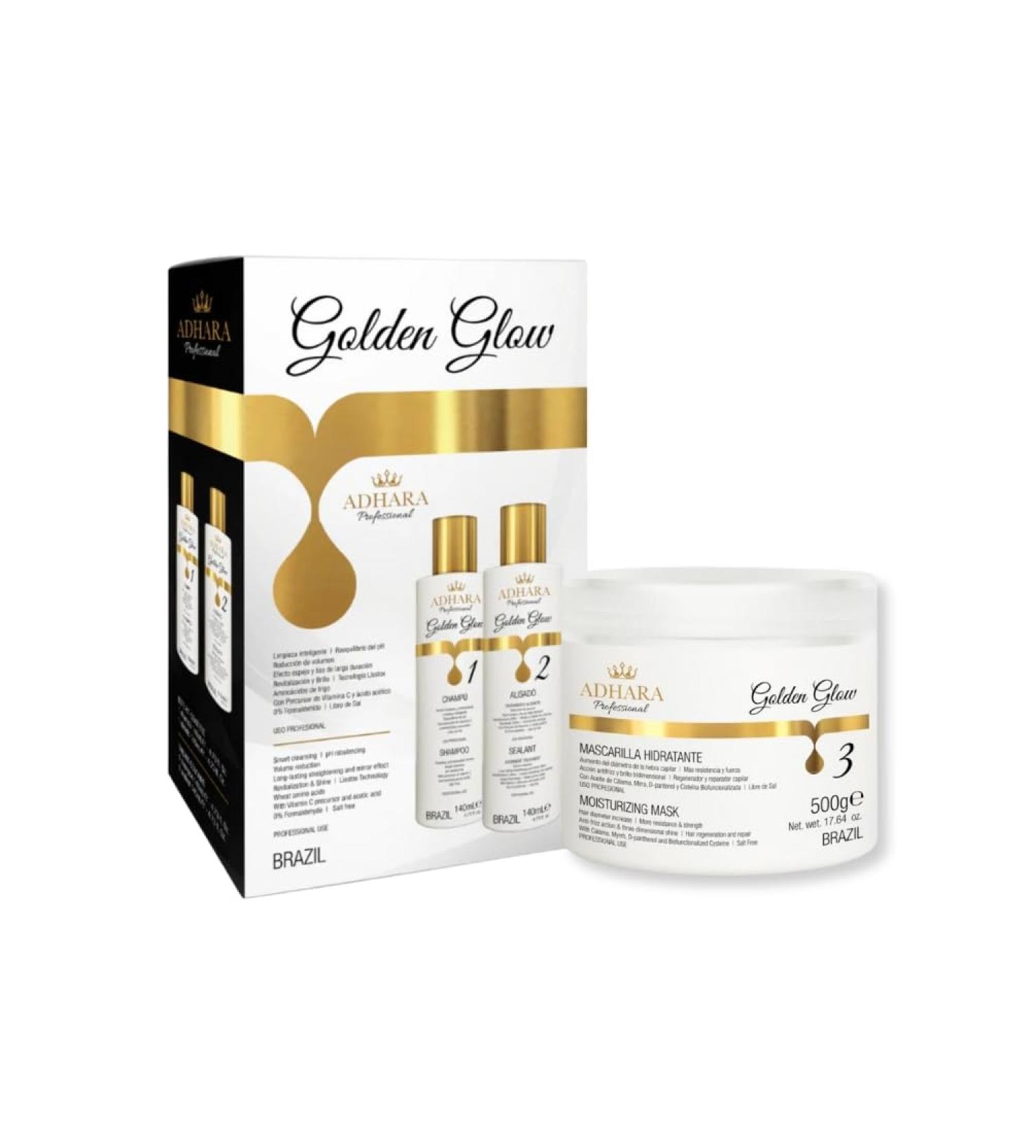 Gold Brazilian Keratin Straightening Kit | Ultra Hydrating Mask for Smooth Shiny Hair - International Shipping Available - Buy Online on GoSupps.com