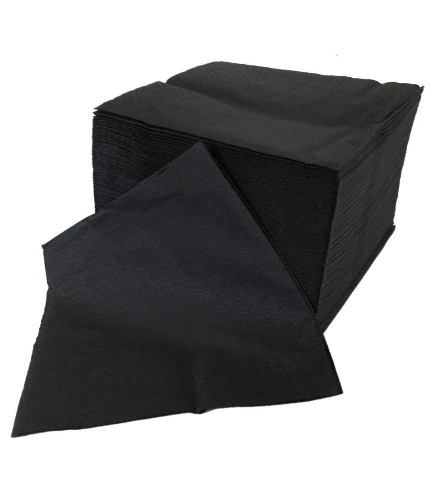 Sellaviva Black Cocktail Napkins - 1/4 Fold 2-Layer Pulp 24x24cm - 100 Pieces for Parties BBQs & Celebrations - Buy Online on GoSupps.com