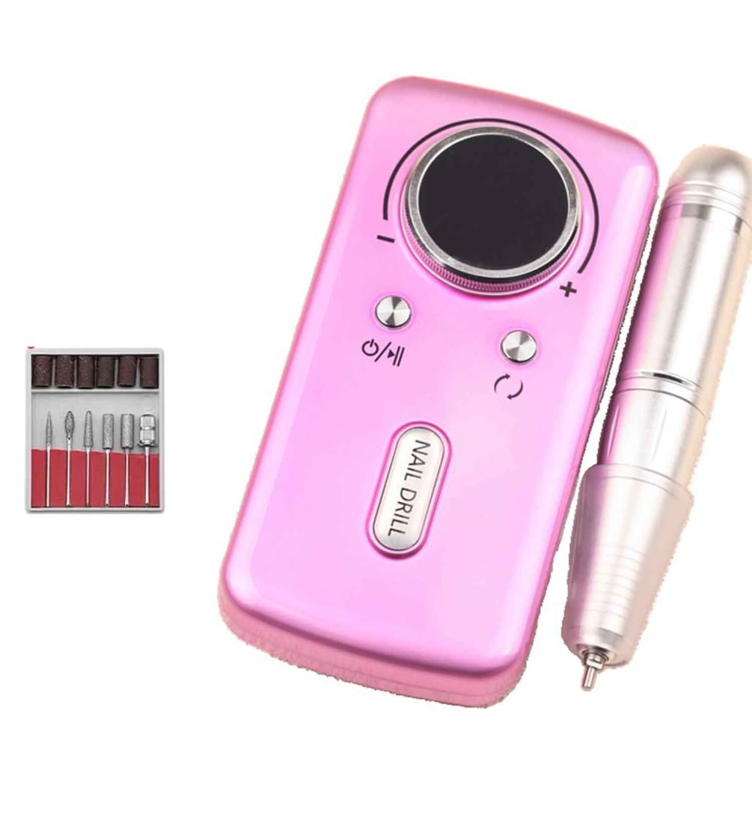 GOSIA Electric Nail Drill with LCD Display Rechargeable Nail Polish Accessories for Gel Nail Polish Sander Pink Purple Purple Pink - Buy Online on GoSupps.com