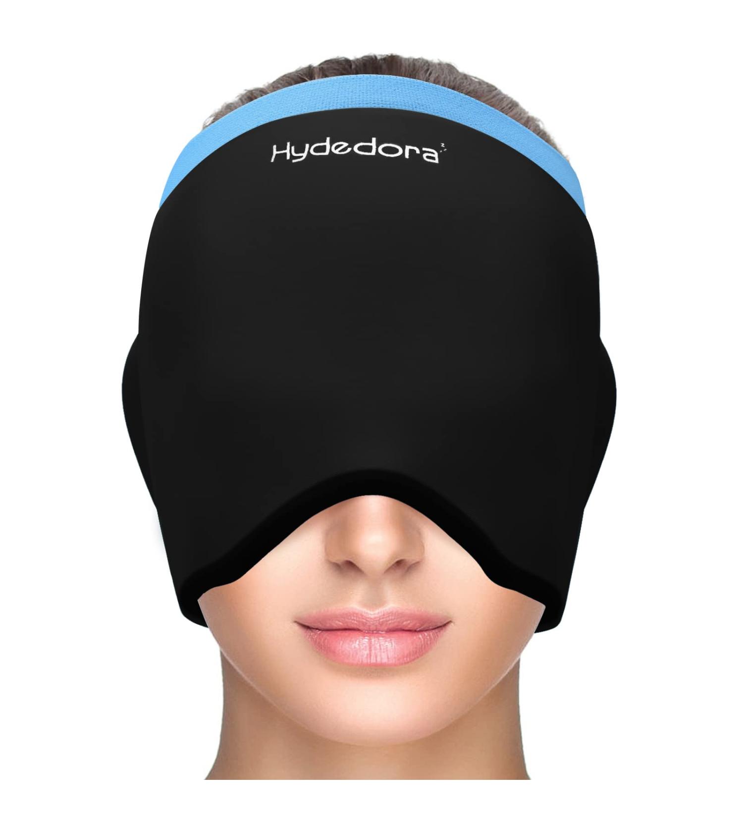 Migraine Ice Head Wrap - Headache Relief Hat for Migraine - Wearable Cap for Puffy Eyes, Sinus & Stress Relief - Hot and Cold Therapy - Blue-Black - Buy Online on GoSupps.com