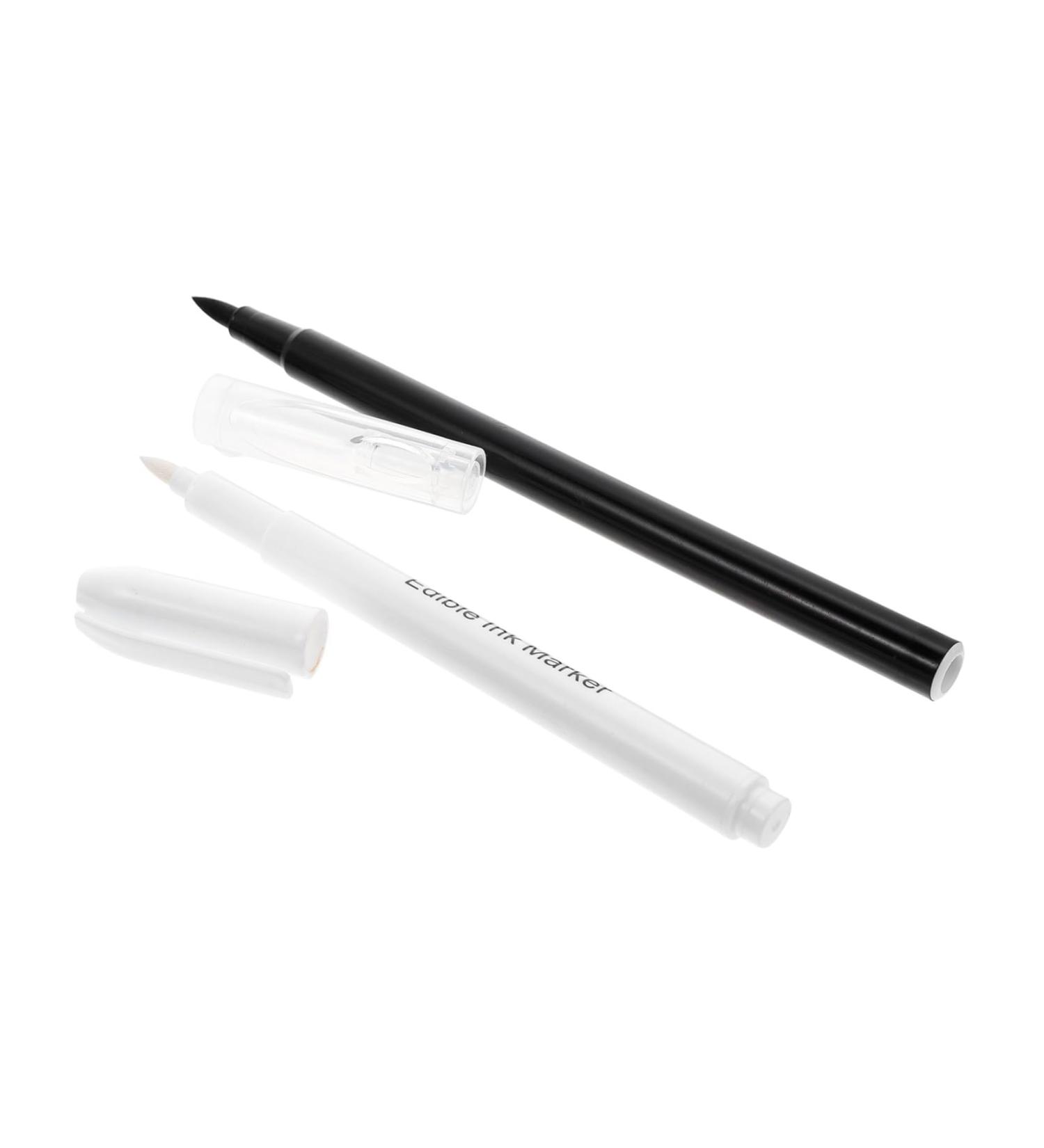 STOBAZA 2pcs Can Be Food Coloring Pen White Fondant Marker Edible Ink Marker White Writing Icing Plastic Black White - Buy Online on GoSupps.com