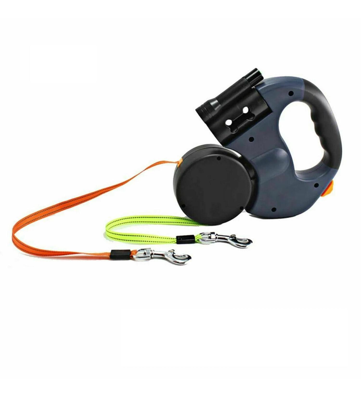 Trintion 3M Double Retractable Dog Lead with Non-Slip Handle Dog Lead with LED Light 360 Tangle-Free Strong Nylon Band Heavy Duty Reflective Walking Pet Leades for Small Dogs or Cats - Buy Online on GoSupps.com
