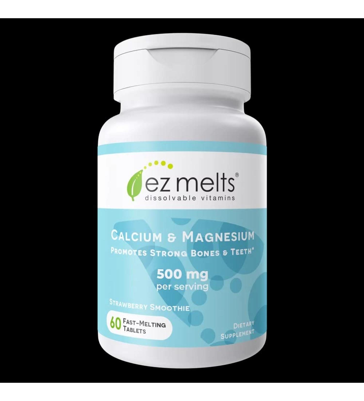 IKJ Calcium & Magnesium with Vitamin D3 500mg | Bone Support | 60 Ct Dissolvable Tablets - Buy Online on GoSupps.com