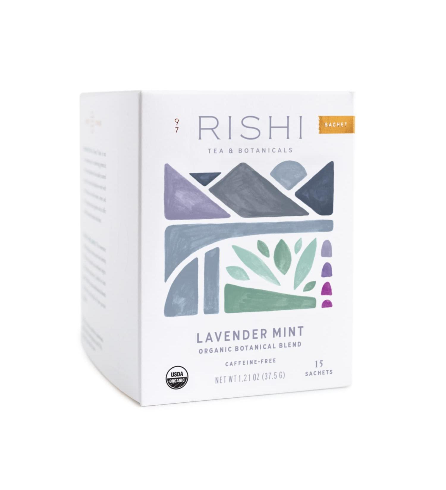 Rishi Tea Organic Lavender Mint Botanical Blend â€“ Caffeine-Free Sachets (15, 1.32 oz) - Buy Online on GoSupps.com