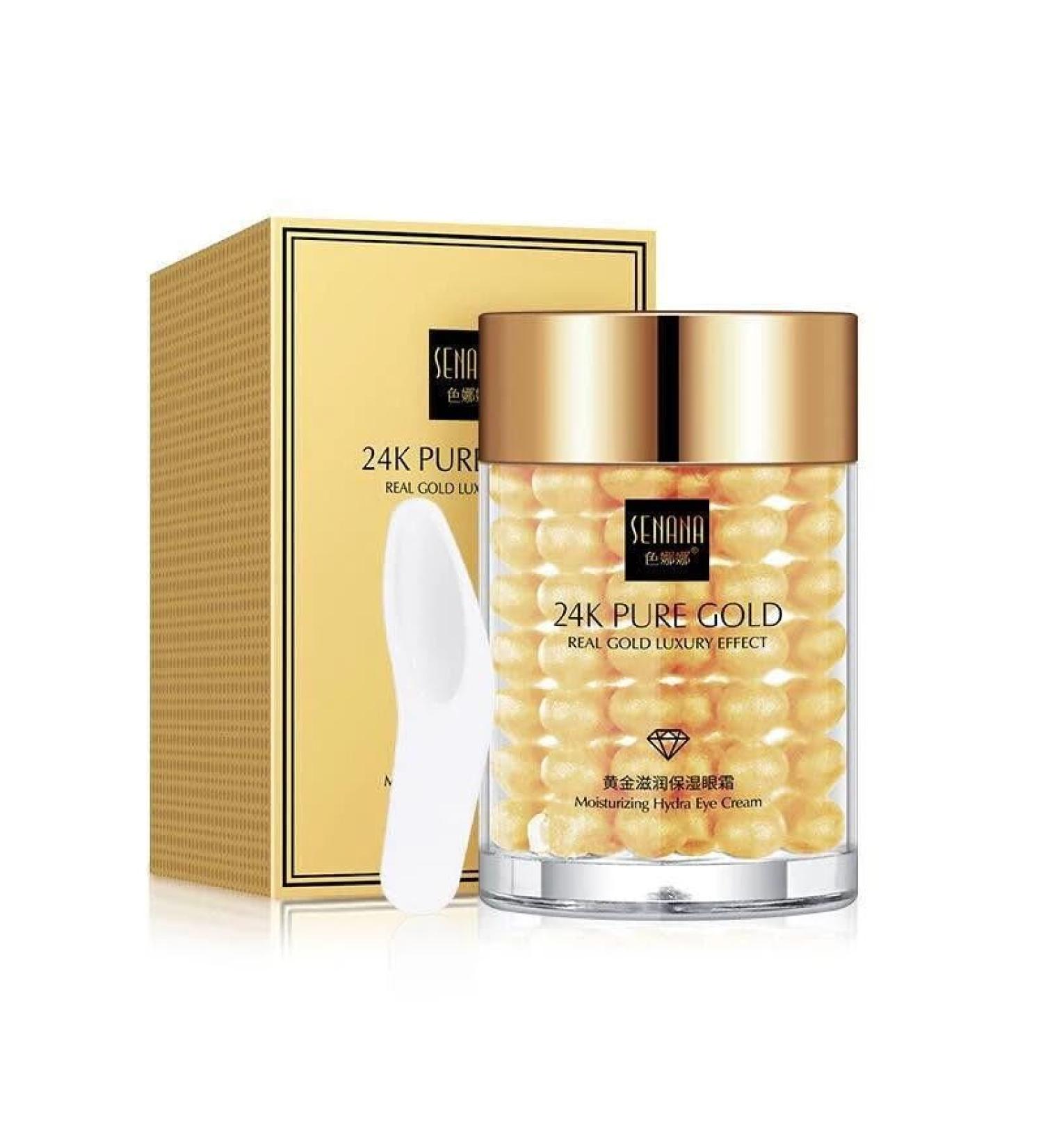 24K Gold Eye Cream For Deep Hydrating Anti-Aging Gold Eye Cream For Dark Circles And Puffiness Moisturizing Lightenex Gold Cream Lifting Eye SENANA (2 PACKS) - Buy Online on GoSupps.com