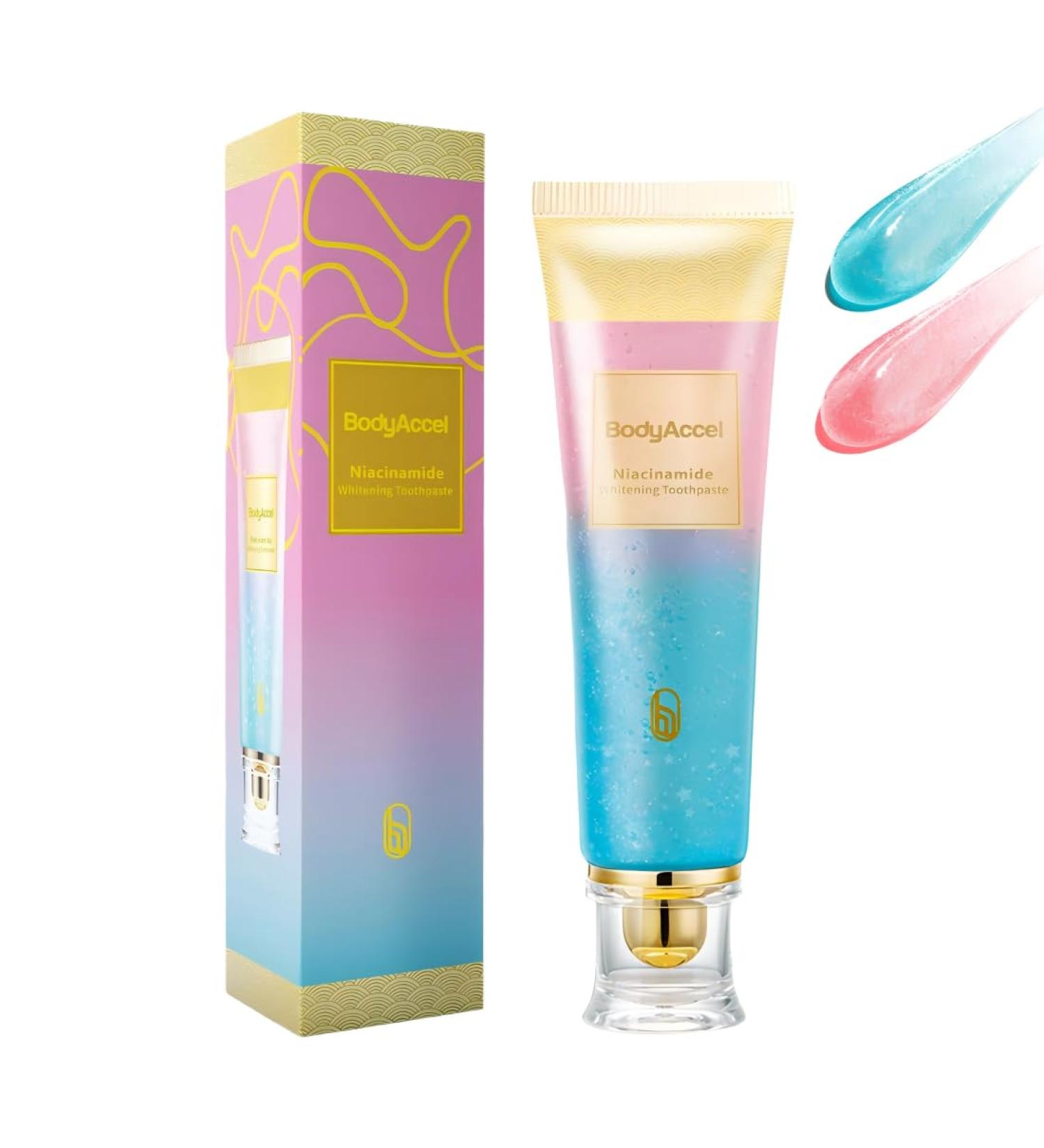 BodyAccel Niacinamide Whitening Toothpaste - Fluoride Free Sensitive Teeth Brightens with Cherry Flavor - 3.5 oz - Buy Online on GoSupps.com