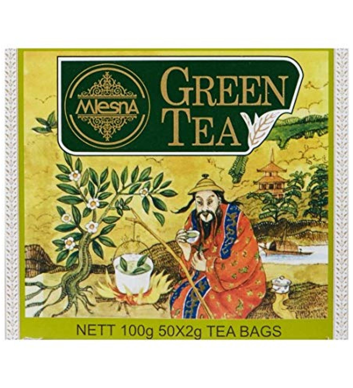 Mlesna Chinese Green Tea 50 Tea Bags - Pure Ceylon Sri Lanka Chinese Green Tea Box - Buy Online on GoSupps.com