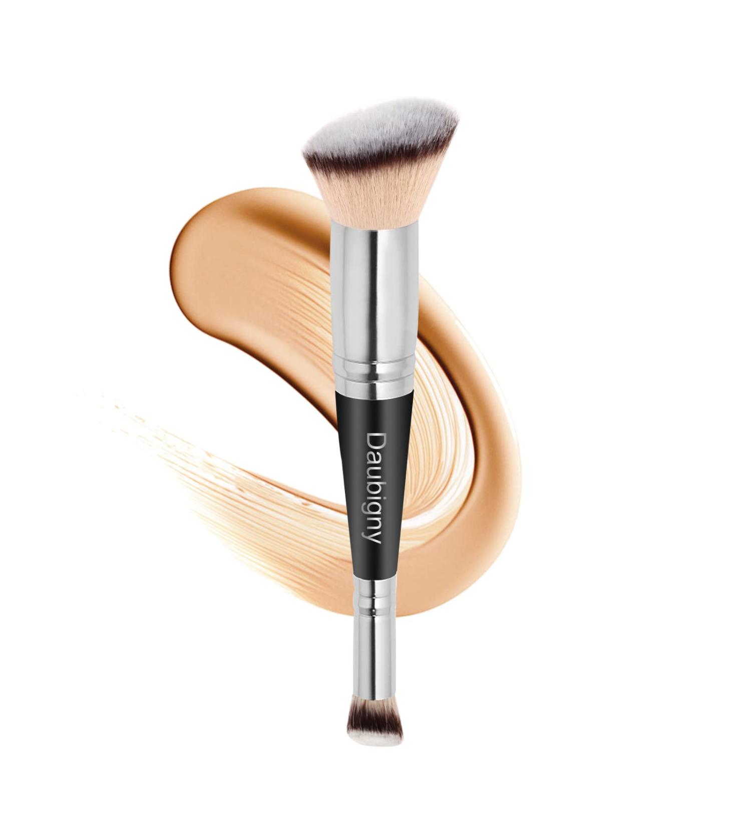 Buy Daubigny Dual-Ended Angled Foundation & Concealer Makeup Brush - Premium Luxe Hair for Perfect Blending | International Shipping - Buy Online on GoSupps.com