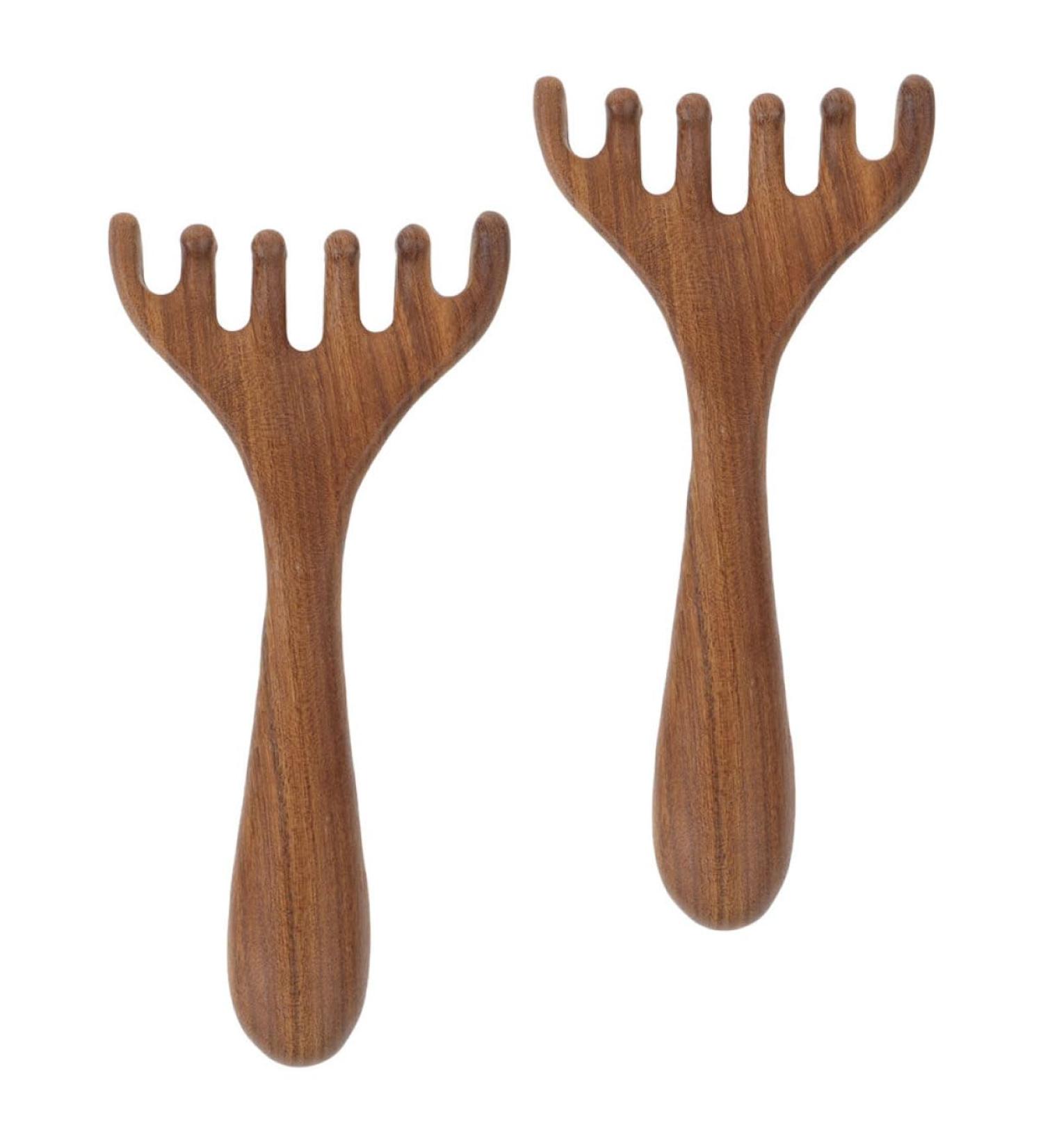 SOIMISS Masseur Cuir en Bois Lot de 2 Peigne Stimulateur Relaxation Visage Apaisant Cuir Outil Gua Sha Massage Oculaire Conception Unique - Buy Online on GoSupps.com