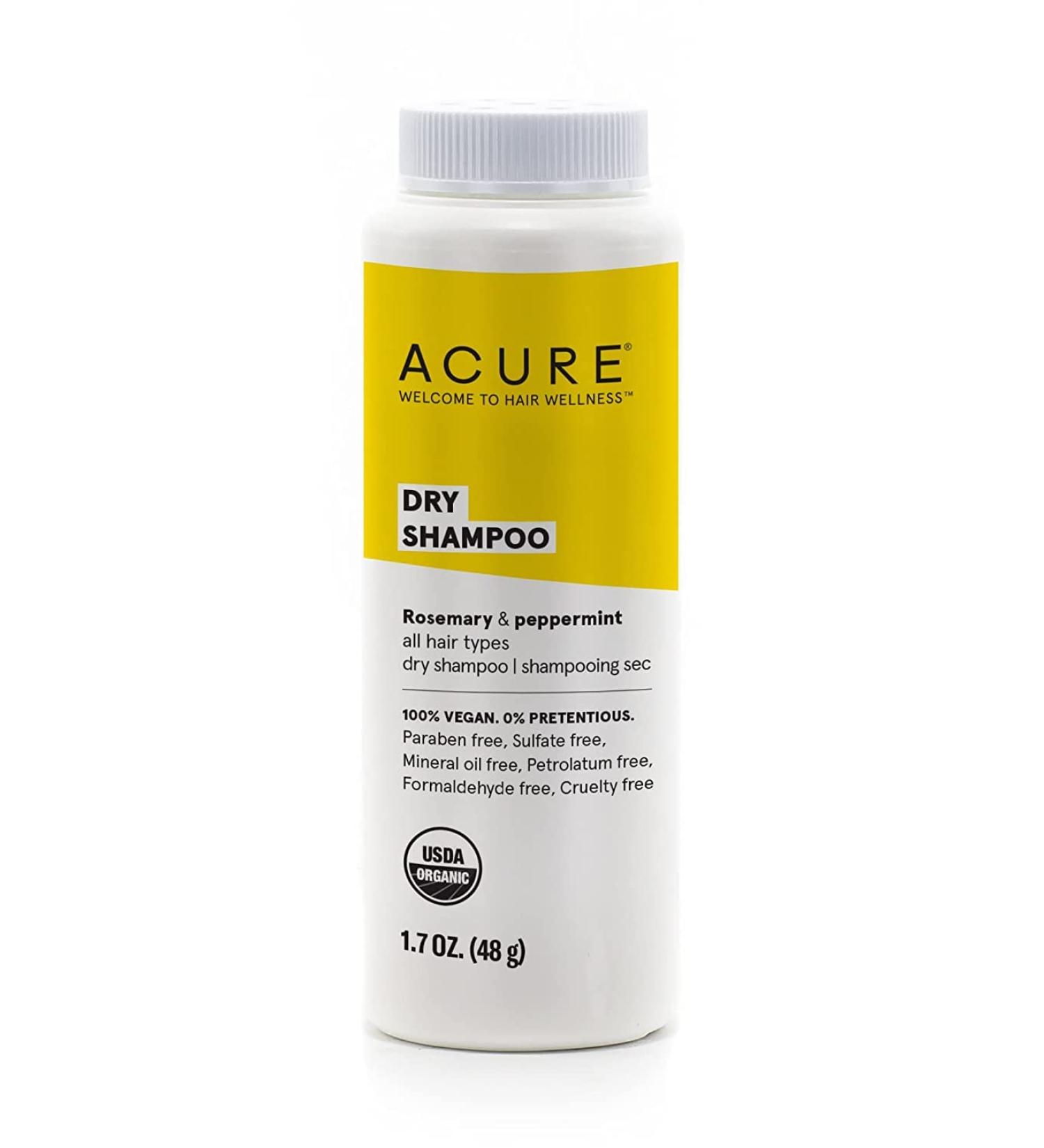 ACURE Dry Shampoo - 100% Vegan, Certified Organic Rosemary & Peppermint Formula - 1.7 Fl Oz - Buy Online on GoSupps.com