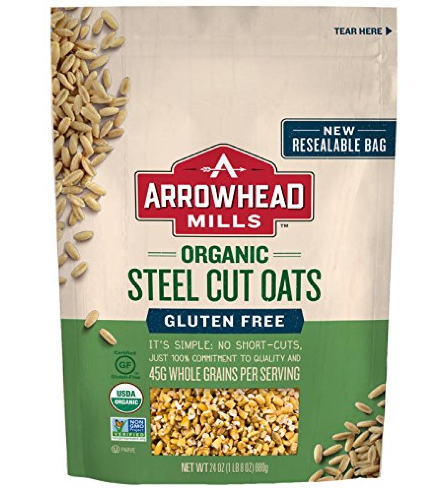 Arrowhead Mills Gluten Free Steel Cut Oats - 24 Ounce | High-Quality Oats for a Healthy Breakfast - Buy Online on GoSupps.com