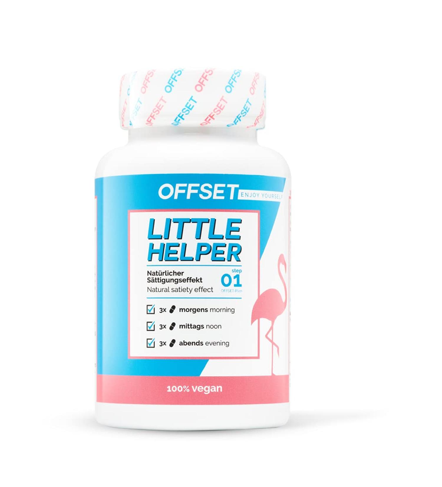 Little Helper Vegan Saturation Capsules - 90 Natural Glucomannan Fiber Capsules | Offset Nutrition - Shipping Worldwide - Buy Online on GoSupps.com