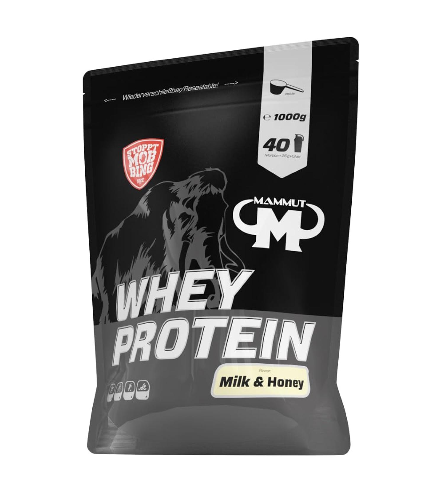Mammut Nutrition Whey Protein Milk & Honey 1kg - Premium Whey Protein Shake for Muscle Recovery & Growth - Buy Online on GoSupps.com