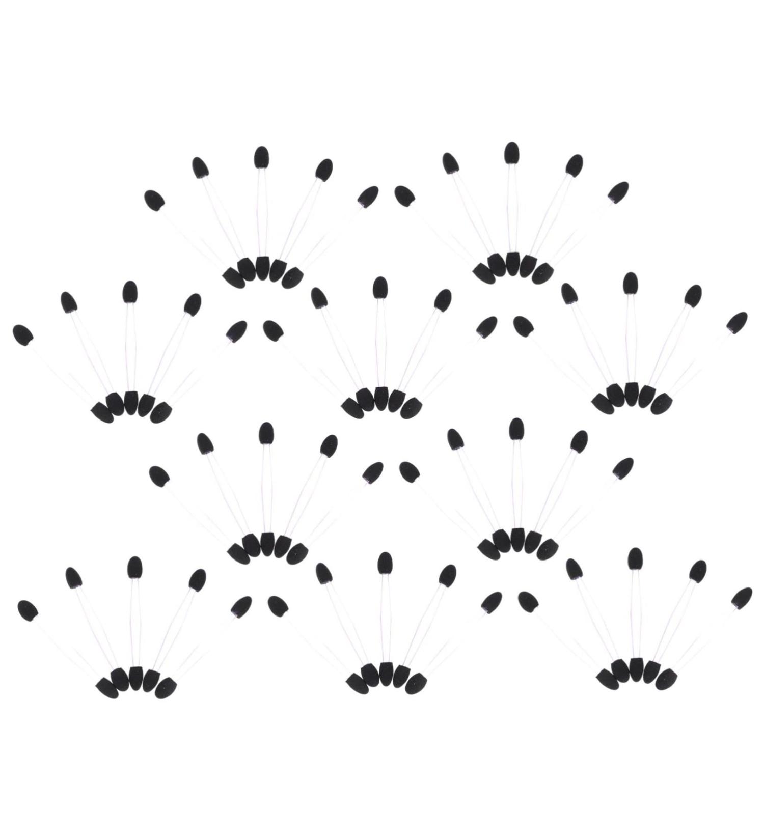 BIUDECO 100pcs Eye Shadow Stick Blending Eyeshadow Brush Eyeshadow Makeup Sticks Rubber Cotton Black 7.5x0.5cm Black - Buy Online on GoSupps.com