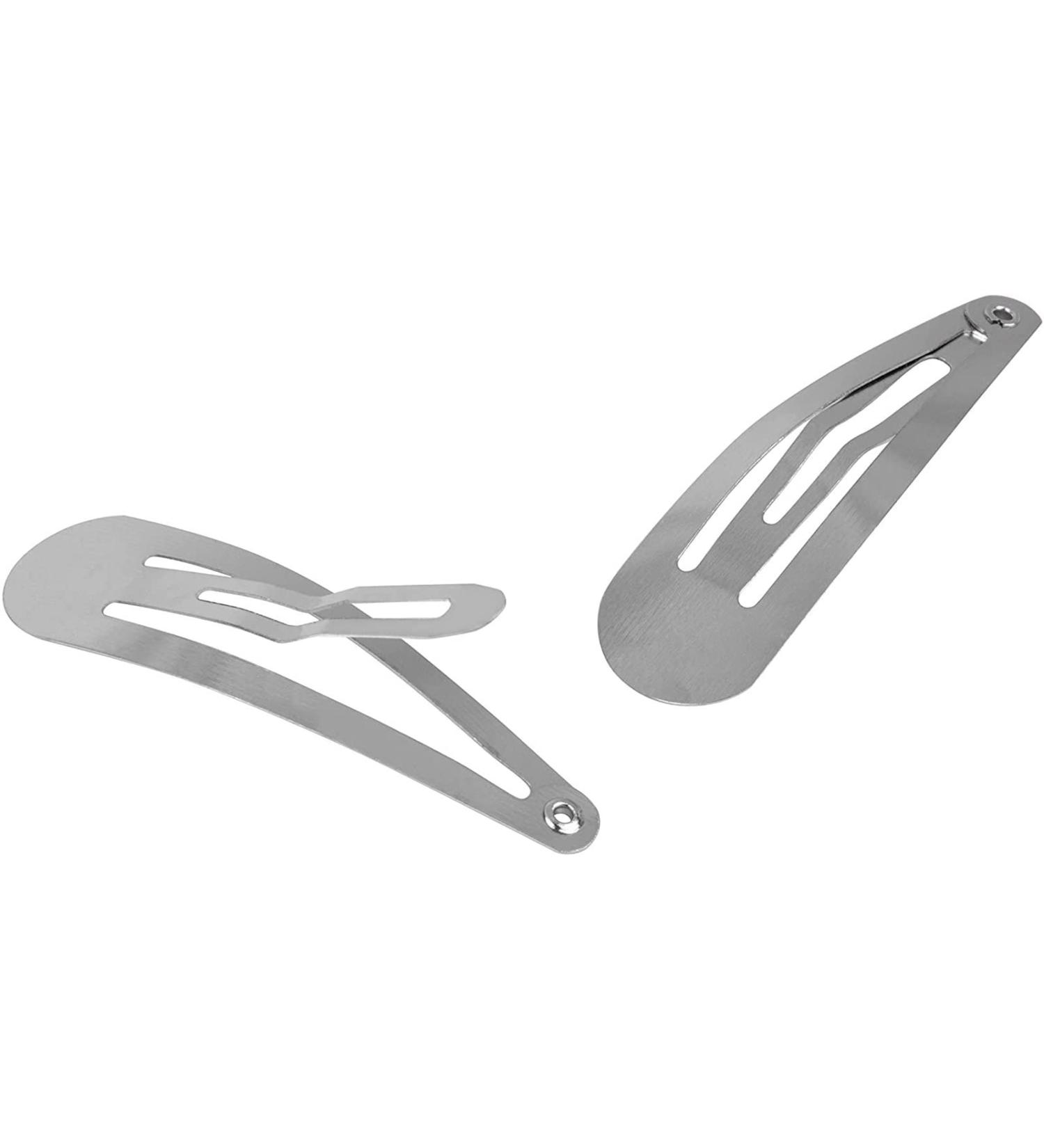 100-Pack Silver Snap Clips for Hair Styling - No Slip Metal Barrettes for Women, Girls, Toddlers - Salon Quality Hair Pins for Art, Crafts, DIY Projects - 1.9 x 0.5 Inches - Buy Online on GoSupps.com