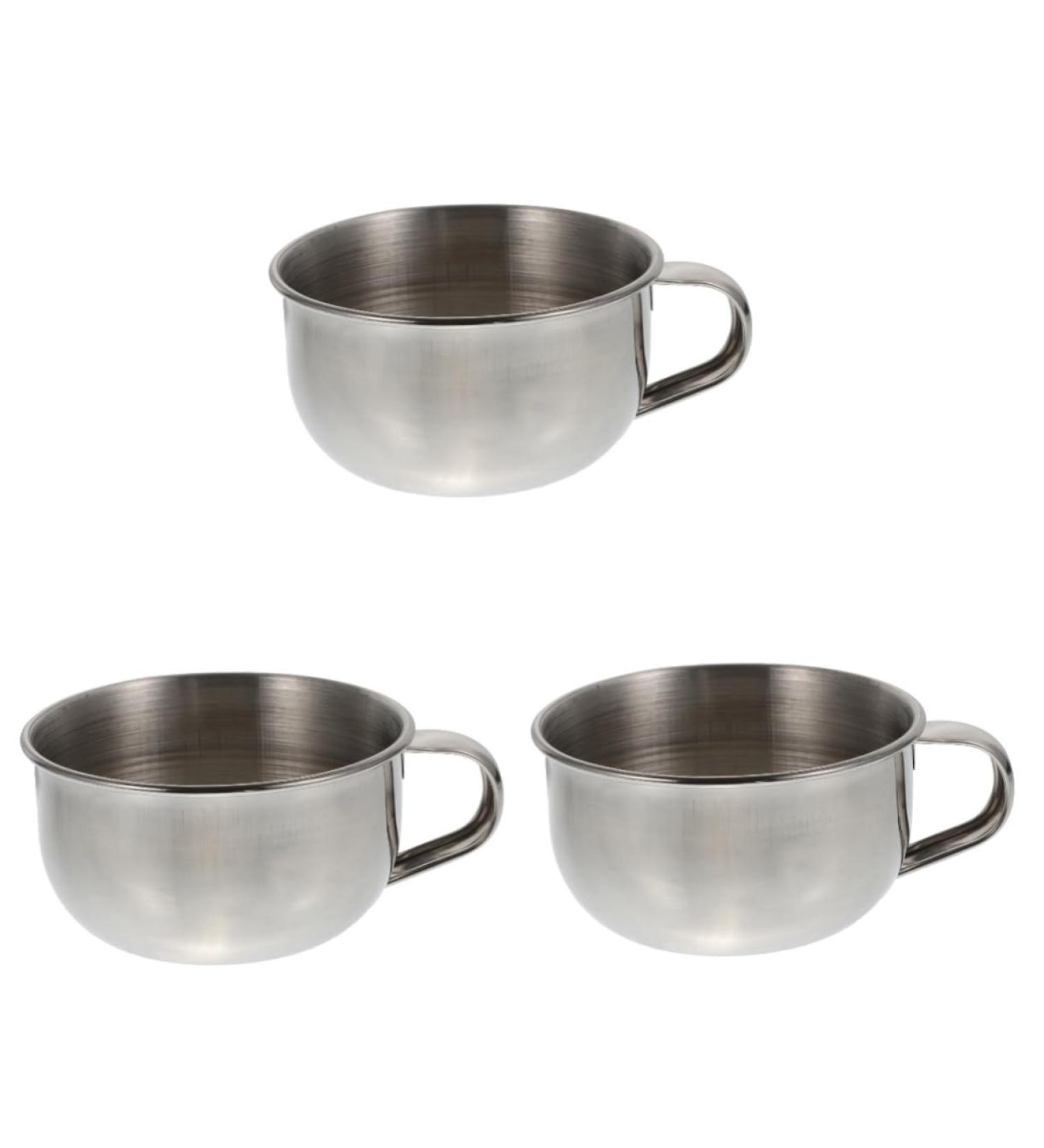 Beavorty 3 Pcs Stainless Steel Shaving Soap Bowl Set - Premium Man's Shaving Cream Cup for Smooth Shaves | International Shipping Available - Buy Online on GoSupps.com