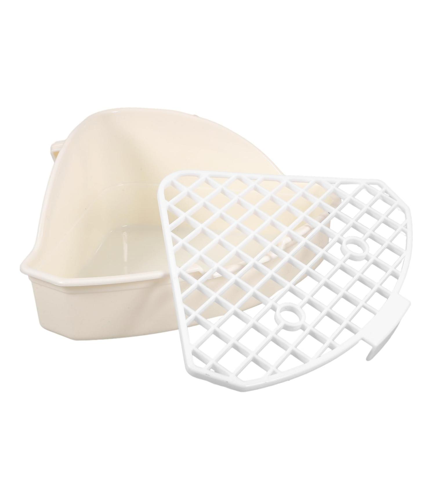 BESPORTBLE Rabbit Triangle Toilet Indoor Bunny Potty Tray Guinea Pig Potty Pet Cage Abs White 25.00X19.00X10.00CM White - Buy Online on GoSupps.com