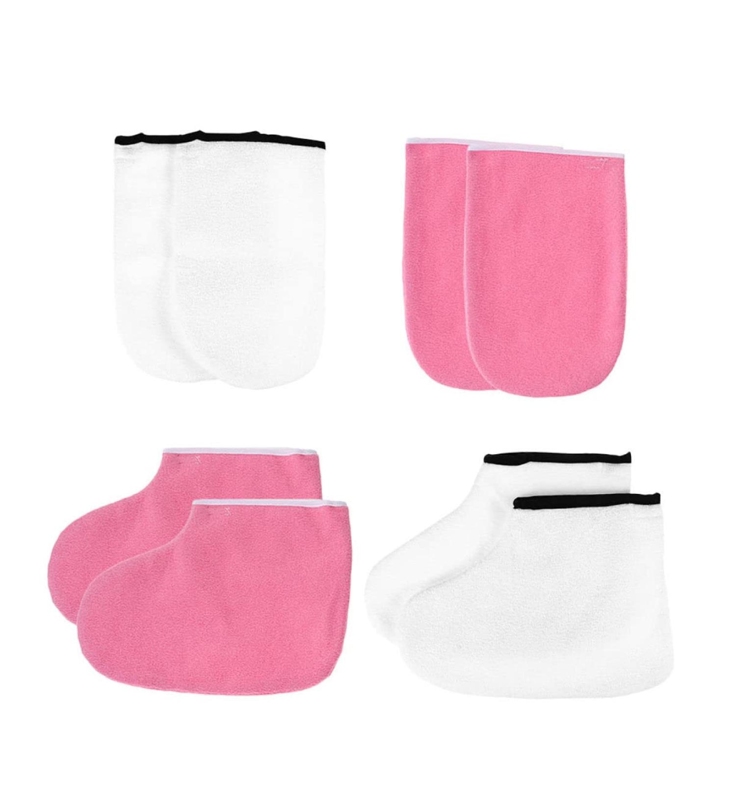 Beaupretty Practical Wax Heat Cover Foot Spa Kit 2 Sets Leather Horn Boots Polyester Lining Work Care Bath Mat Foot Care Covers Moisturizing Hand Gloves 16x25cm As Shown - Buy Online on GoSupps.com