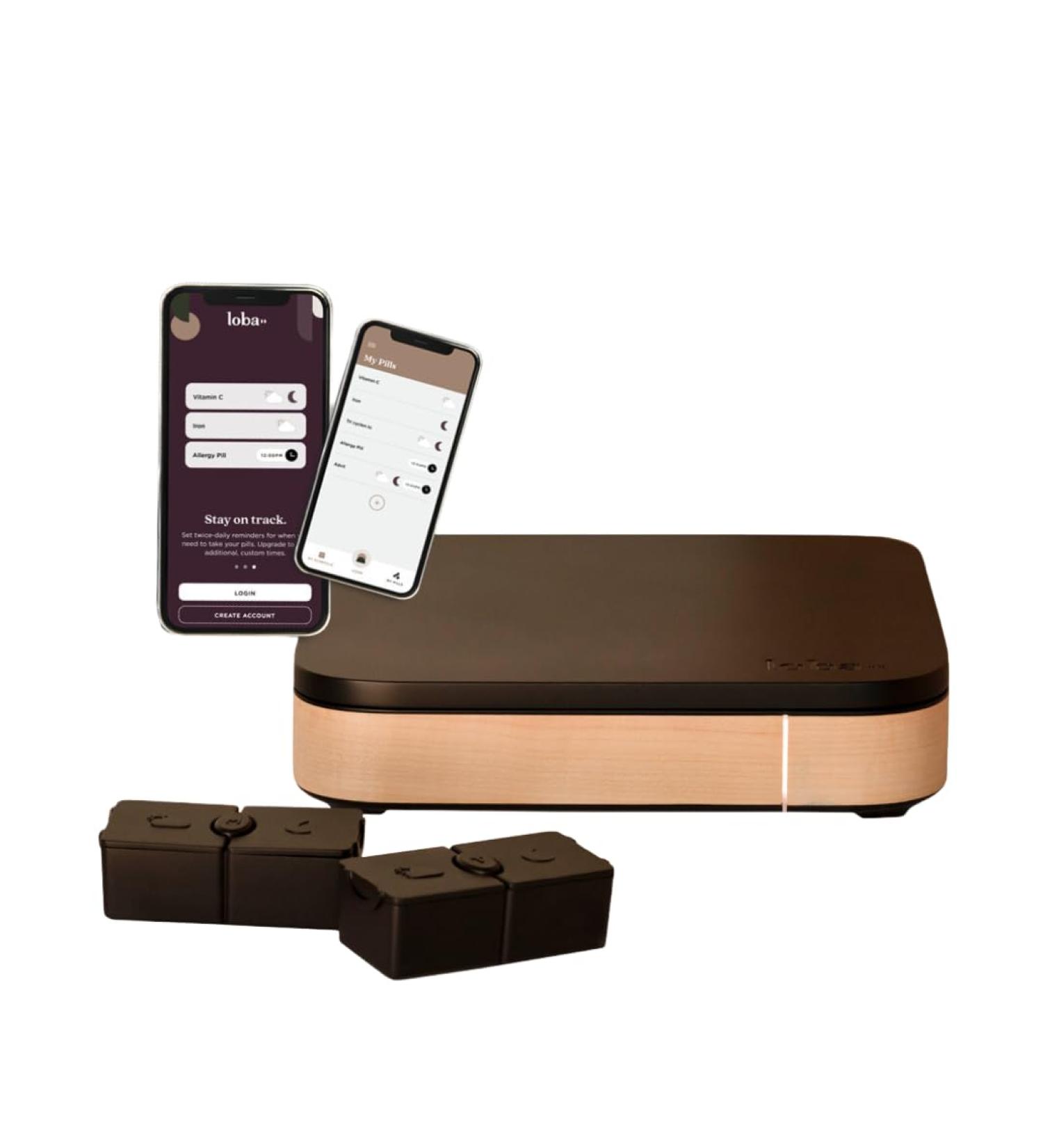 7-Day Smart Pill Organizer by Loba | Adjustable Notifications & Detachable Compartments | International Shipping Available - Buy Online on GoSupps.com