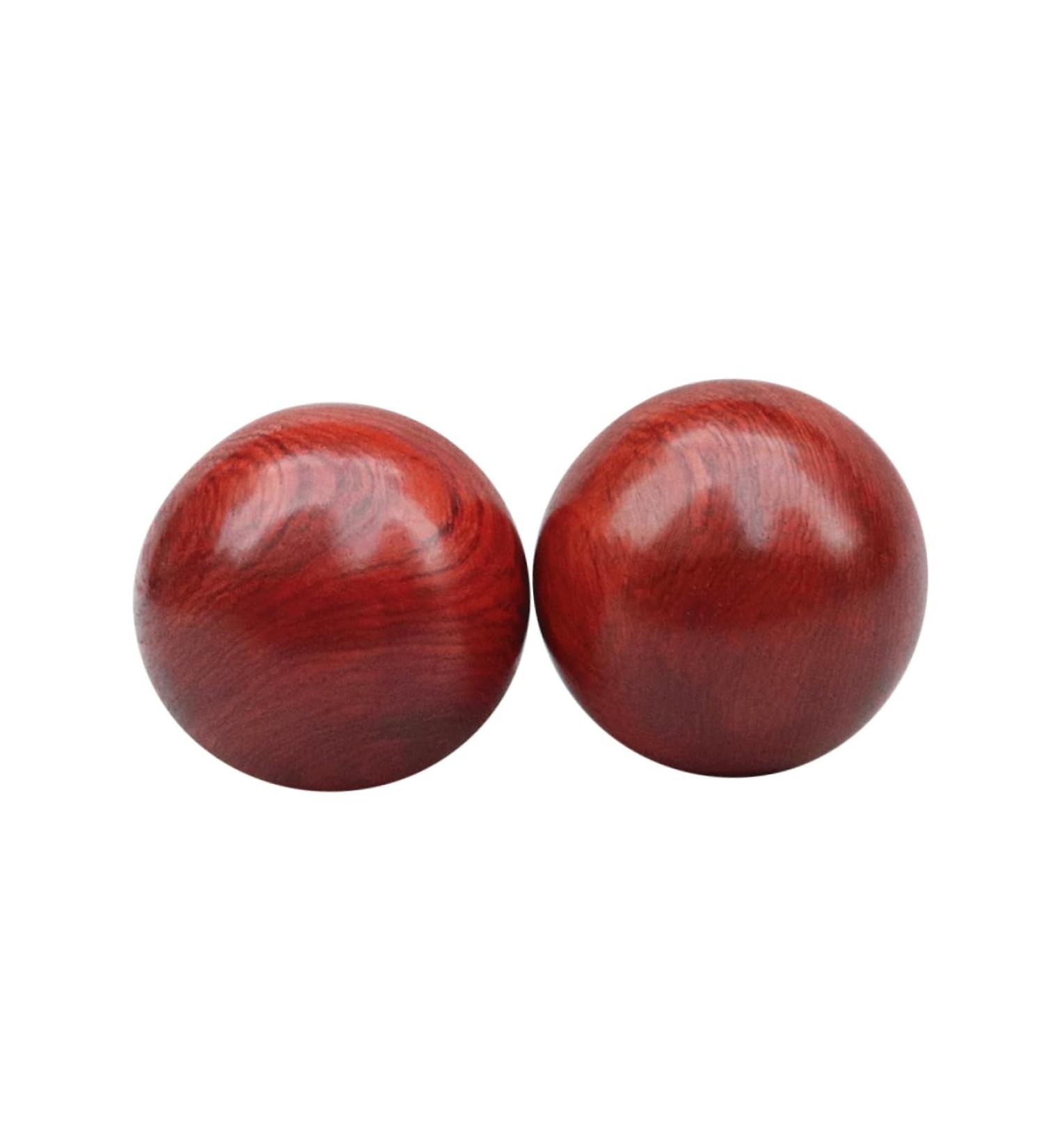 BUIFULSIC Wooden Massage Device - 2-Stick Hand Roller Ball for Wrist Strength & Relaxation - 5cmx5cm Red Bamboo Fitness Tool - Buy Online on GoSupps.com