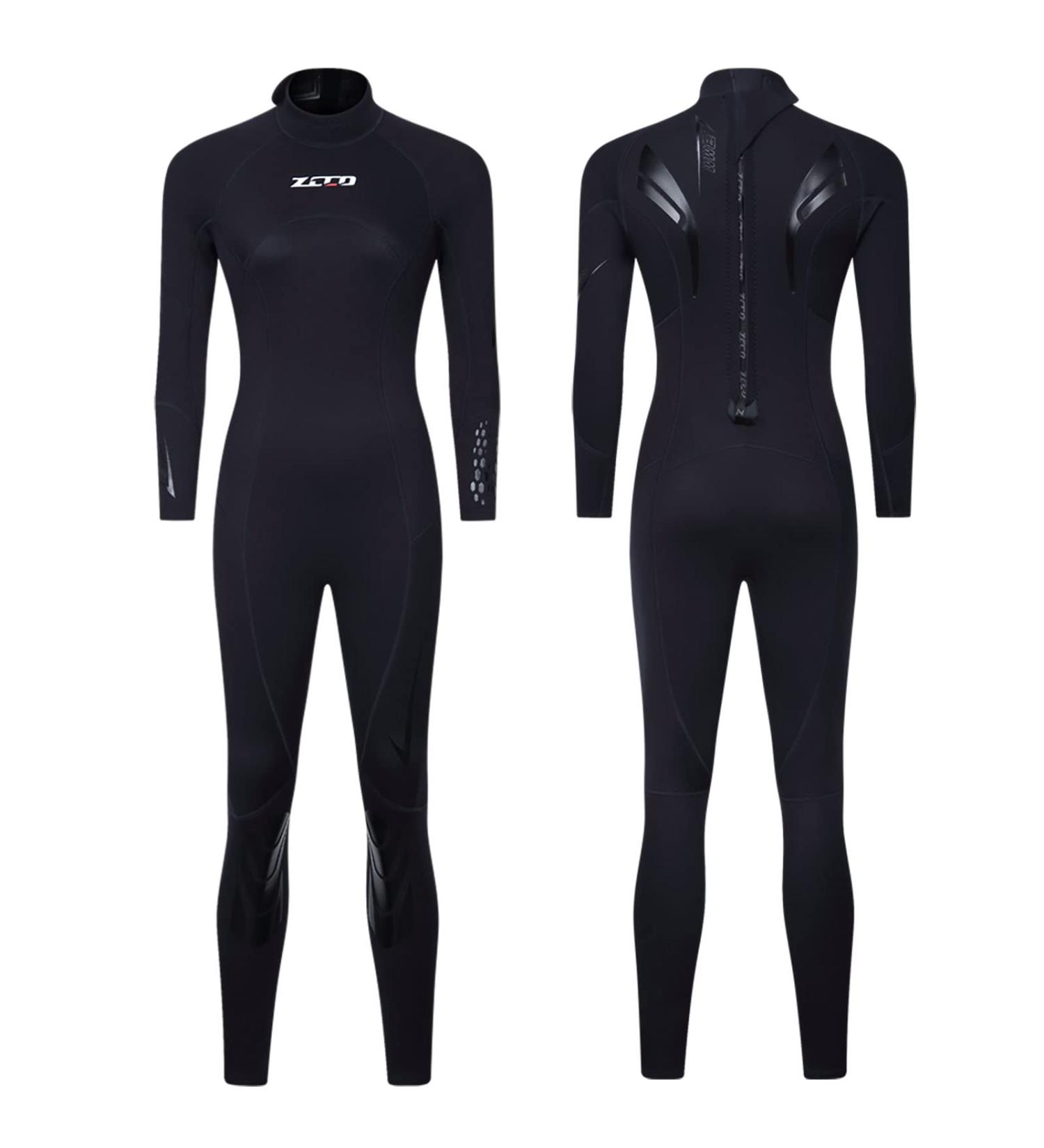 ZCCO Women's 3mm Neoprene Full Body Wetsuit - Black Medium | Ideal for Water Sports and Diving - Buy Online on GoSupps.com