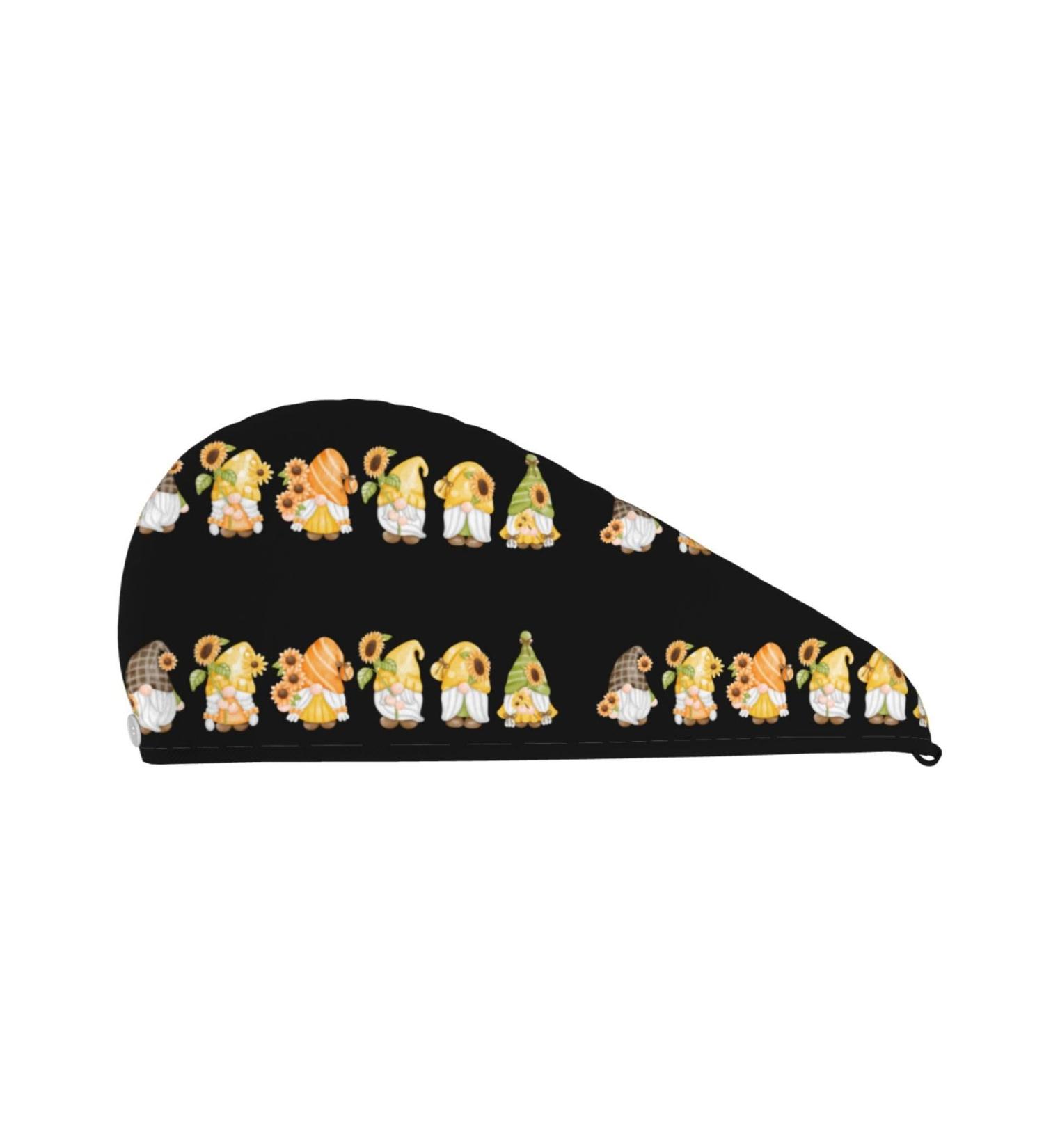 Sunflower Gnomes Microfiber Hair Towel - Soft Super Absorbent Quick Dry Wrap for Long Curly Thick Hair | Coral Velvet for Women - Buy Online on GoSupps.com