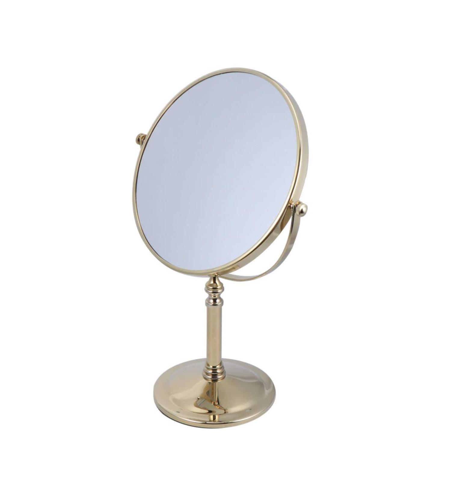 Shop Lurrose Vintage Golden Desktop Make-Up Mirror | 5x Magnification Double-Sided & 360-Degree Rotation - Perfect for Home Use (8 Inch) - Buy Online on GoSupps.com