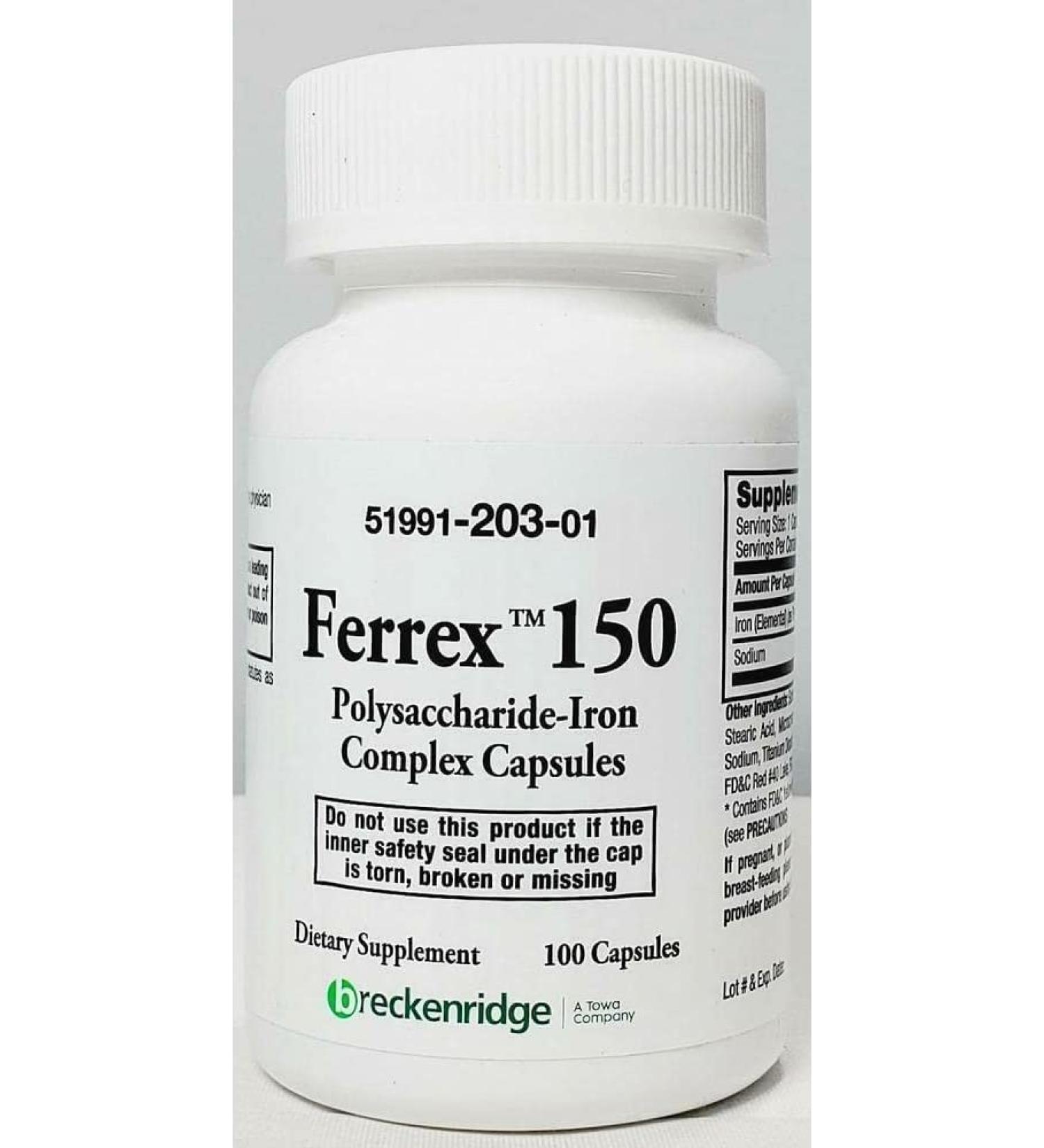 Flacon 150 Polysaccharide Iron Complex 100 Capsules