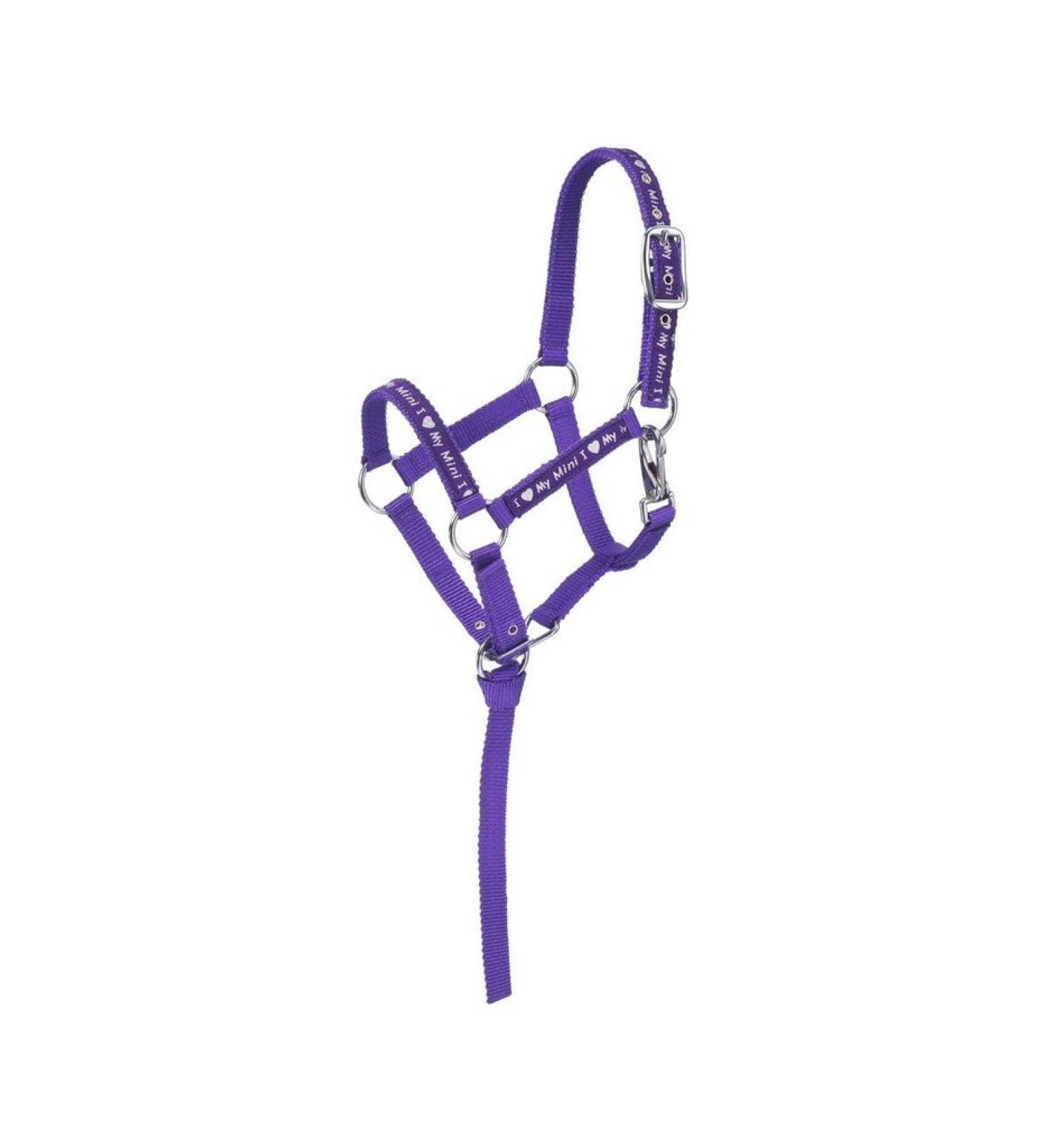 Tough 1 Nylon I Love My Mini Miniature Halter Medium Purple
