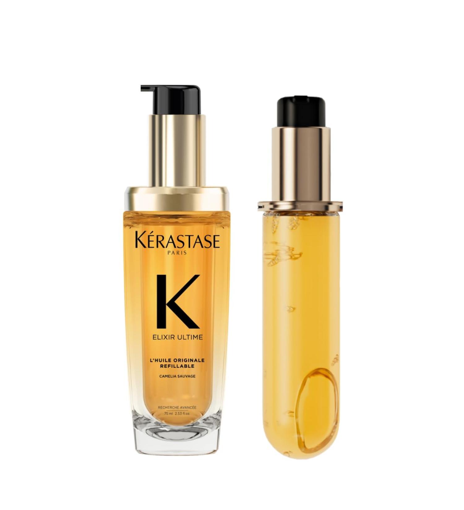 Kerastase DUO Elixir Ultime L'Huile Originale Hair Oil & Elixir Ultime L'Huile Originale Hair Oil Refill 75ml - Buy Online on GoSupps.com
