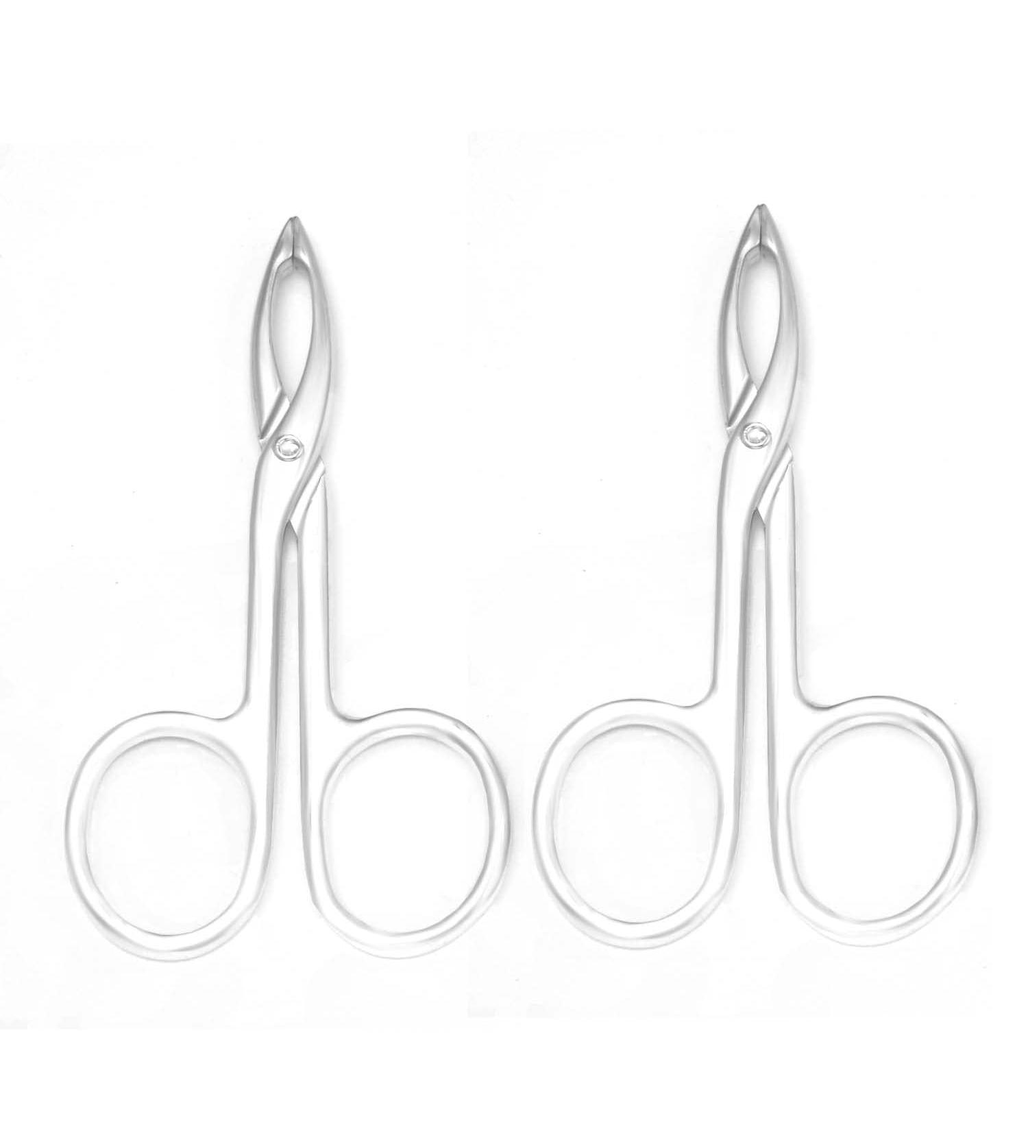 Motanar 2-Piece Scissor Shaped Eyebrow Tweezers Set - Straight Tip, Hair Plucker & Facial Hair Remover - Silver - Buy Online on GoSupps.com
