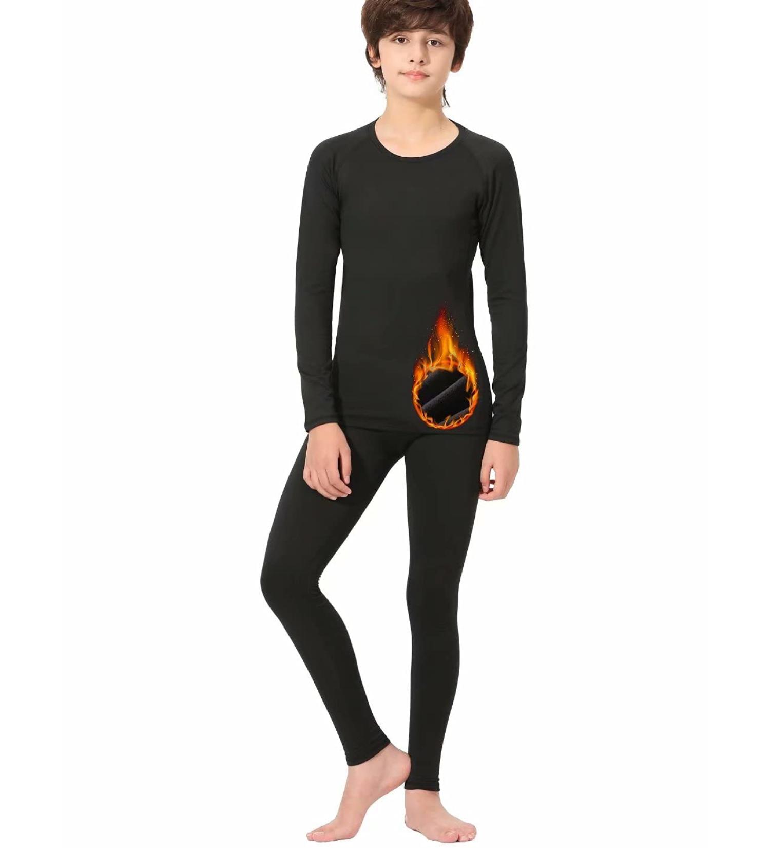 X-Large Youth Boys' Thermal Compression Set | Fleece Lined Base Layer Shirts and Pants for Big Kids - Buy Online on GoSupps.com