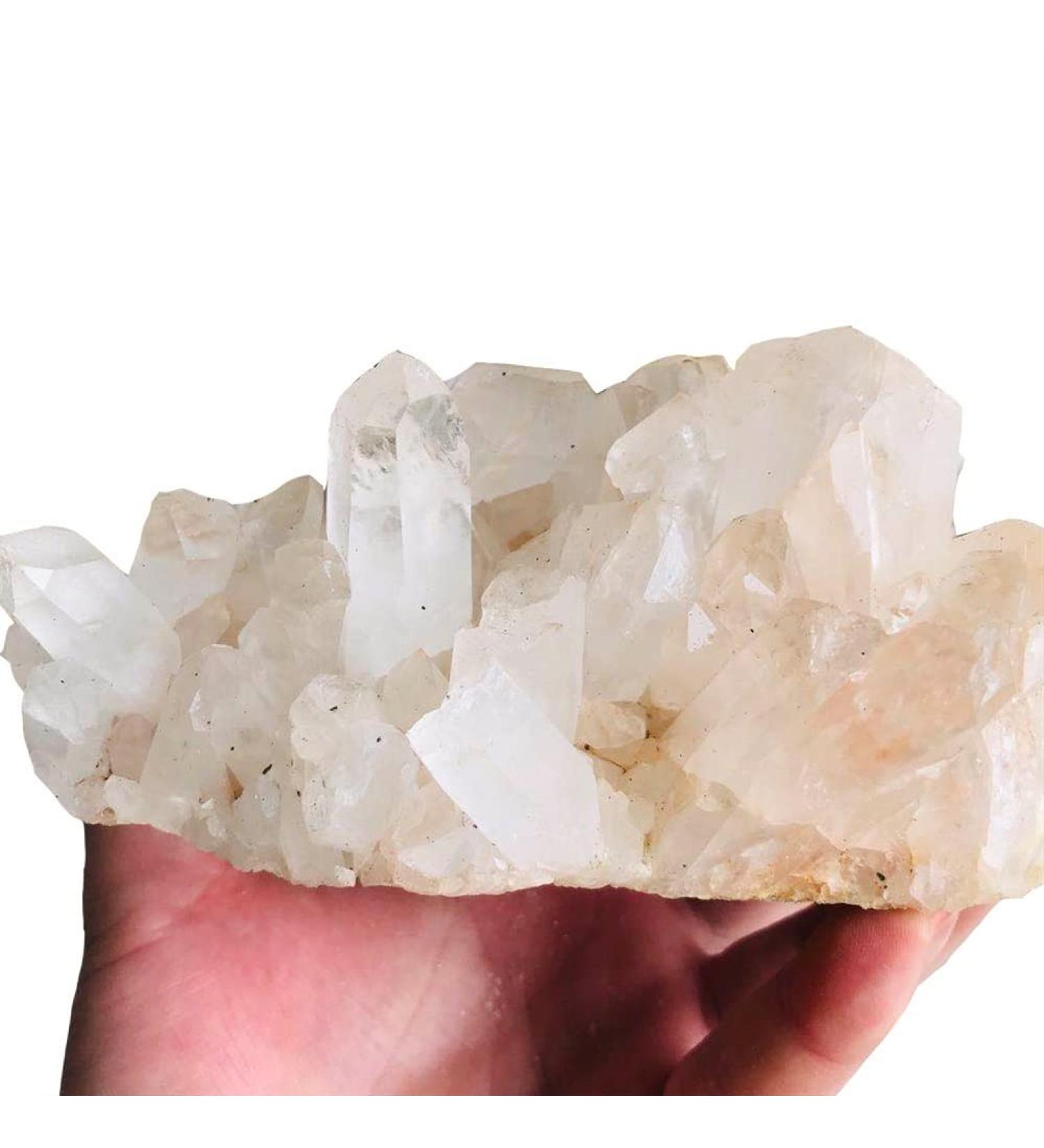 Crystal Ornaments 1pcNatural Rock Clear White Large Quartz Crystal Stone Cluster 700g-2000g for Home Decoration dingchi Stone Mineral Specimen (Color : 1pc 700g-850g)